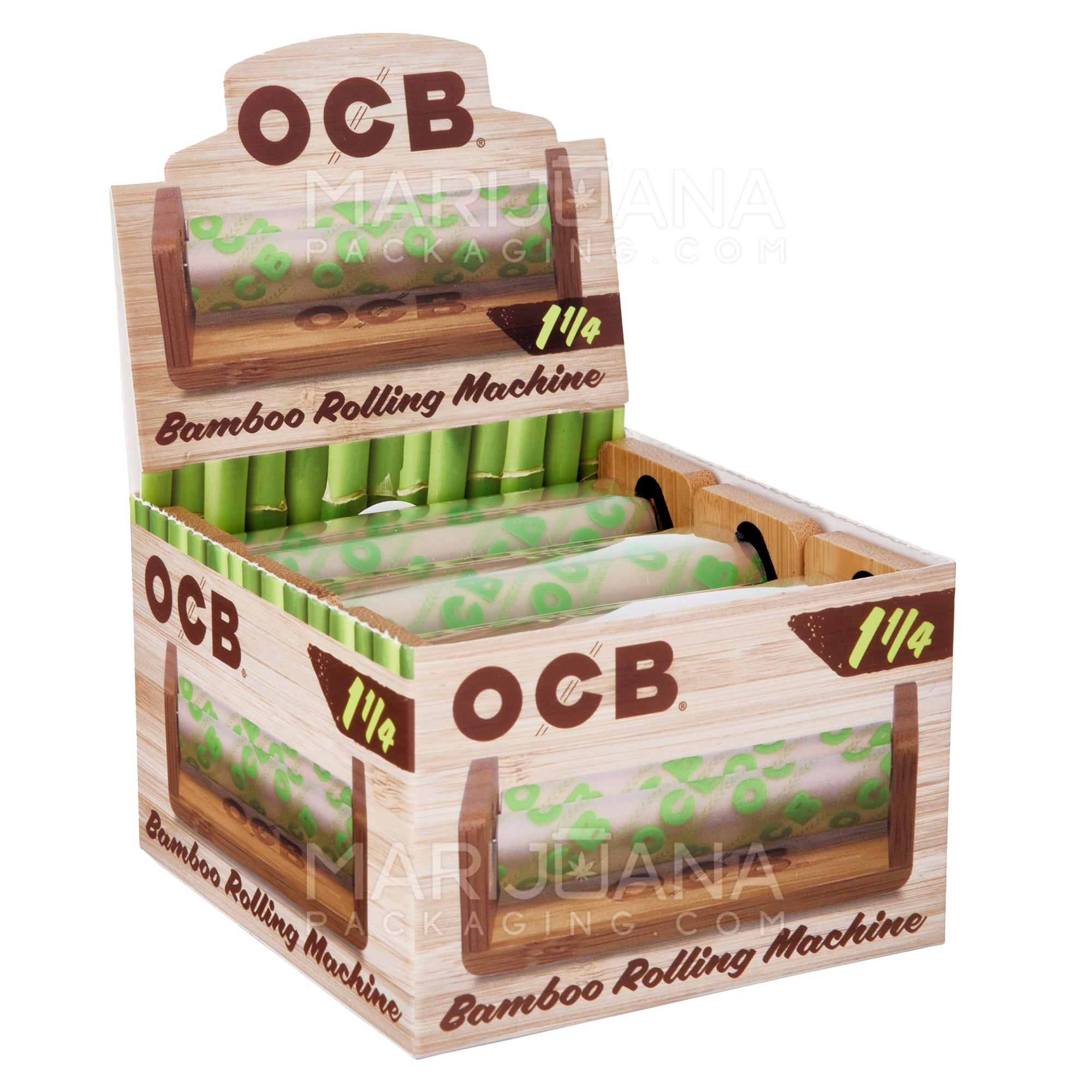 OCB | 'Retail Display' 1 1/4 Rolling Machine | 83mm - Bamboo Wood - 6 Count - 1
