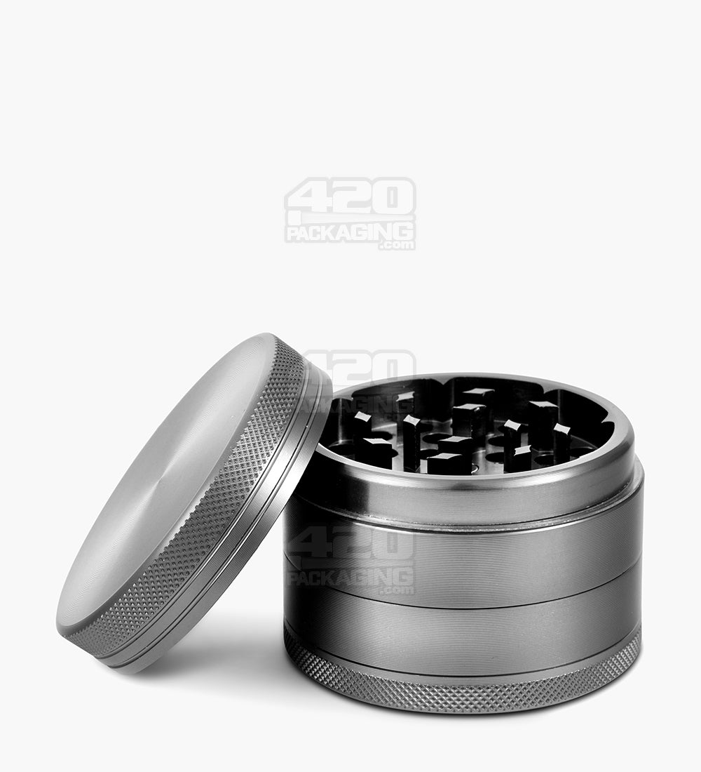 Magnetic CNC Aluminum Metal Grinder w/ Catcher | 4 Piece - 55mm - Grey