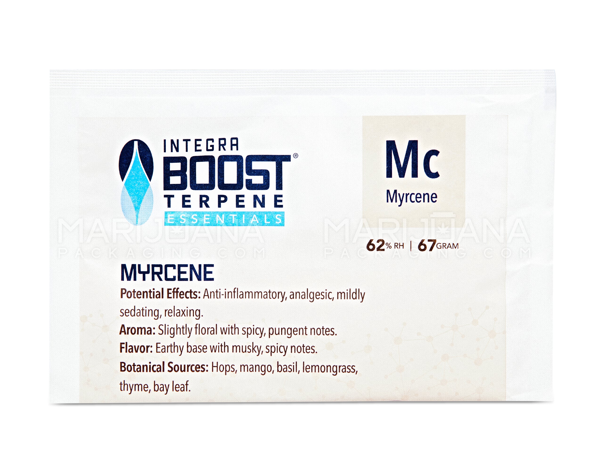 INTEGRA | 'Retail Display' Boost Terpene Essentials Myrcene Humidity Pack | 67 Grams - 62% - 12 Count - 2