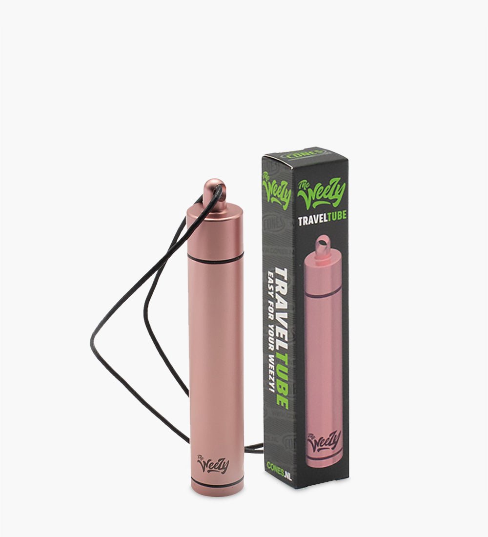 115mm Rose Gold The Weezy Aluminum Travel Tube With Lanyard - 1