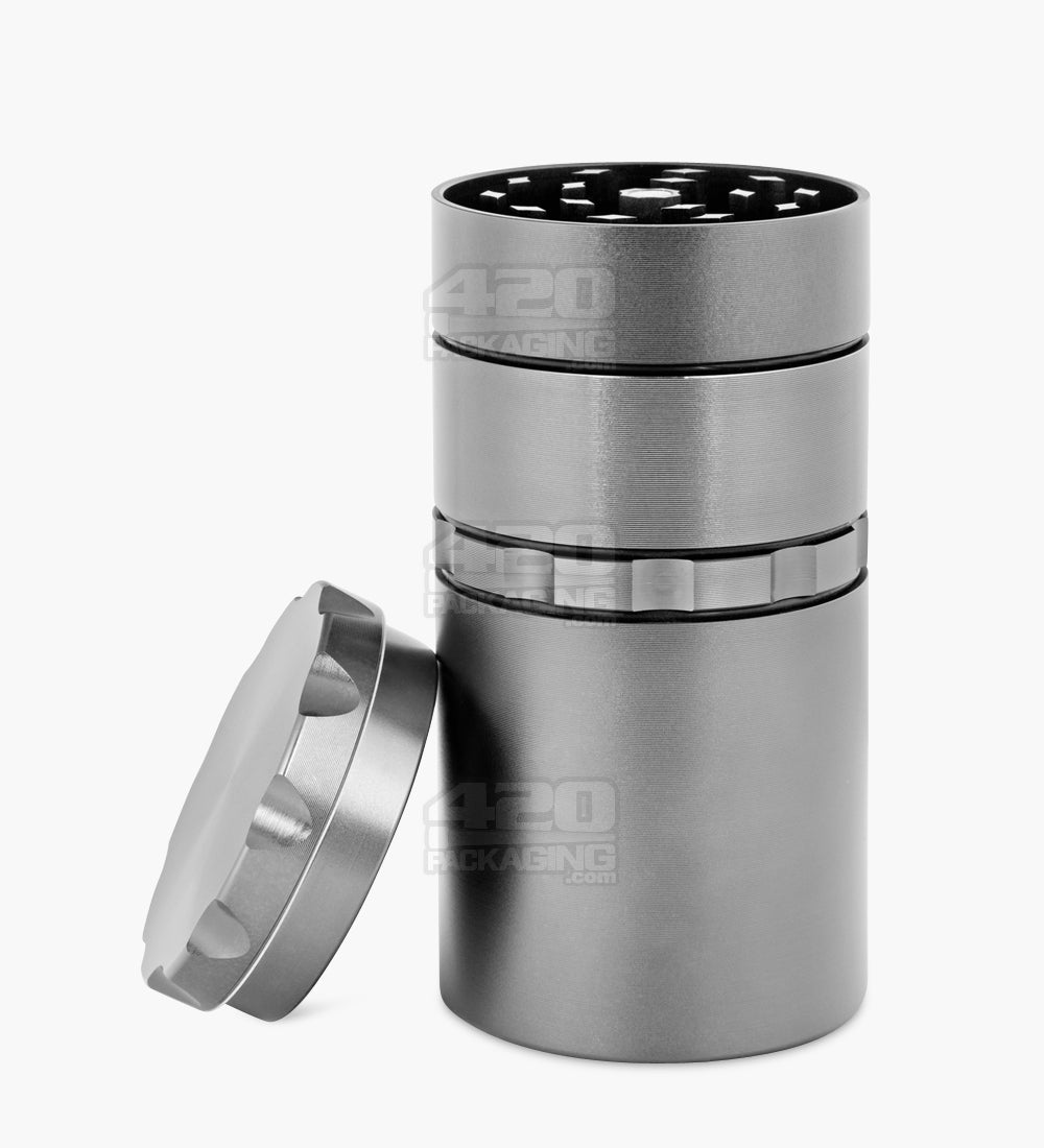 5 Piece 50mm Gunmetal Multi Compartment Metal Grinder w/ Catcher - 1