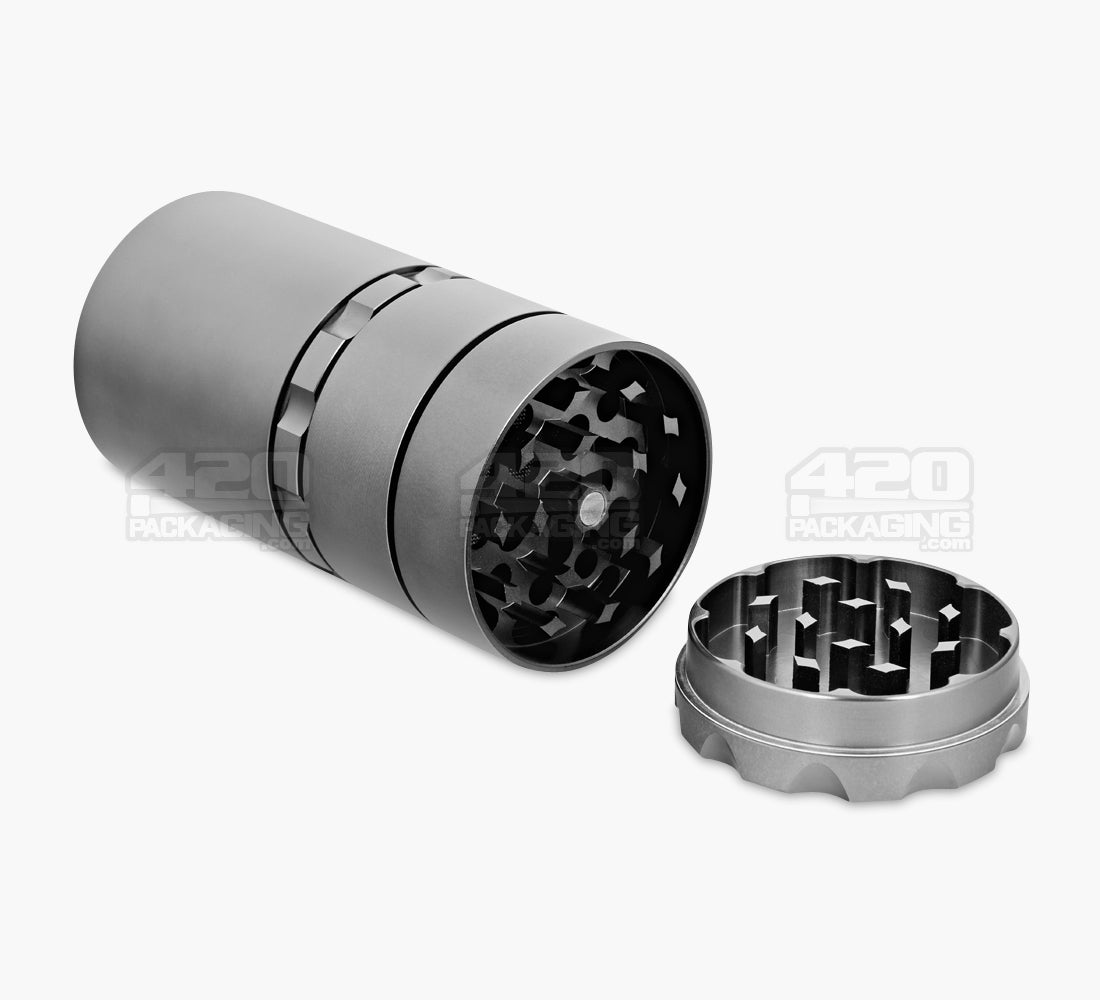 5 Piece 50mm Gunmetal Multi Compartment Metal Grinder w/ Catcher - 2