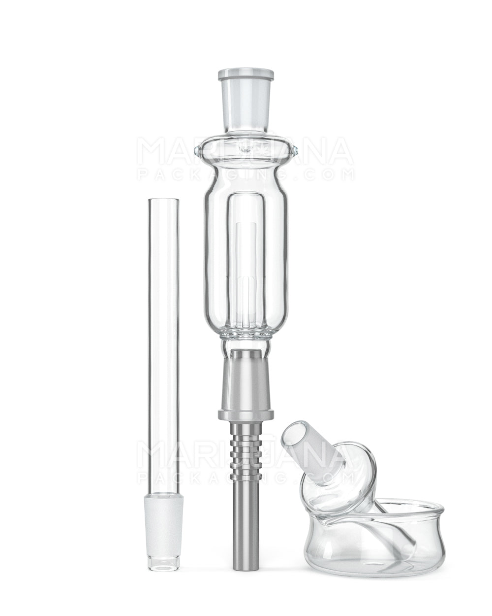 Nectar Collector Dab Pipe | 14in Long - 14mm Attachment - Clear - 6