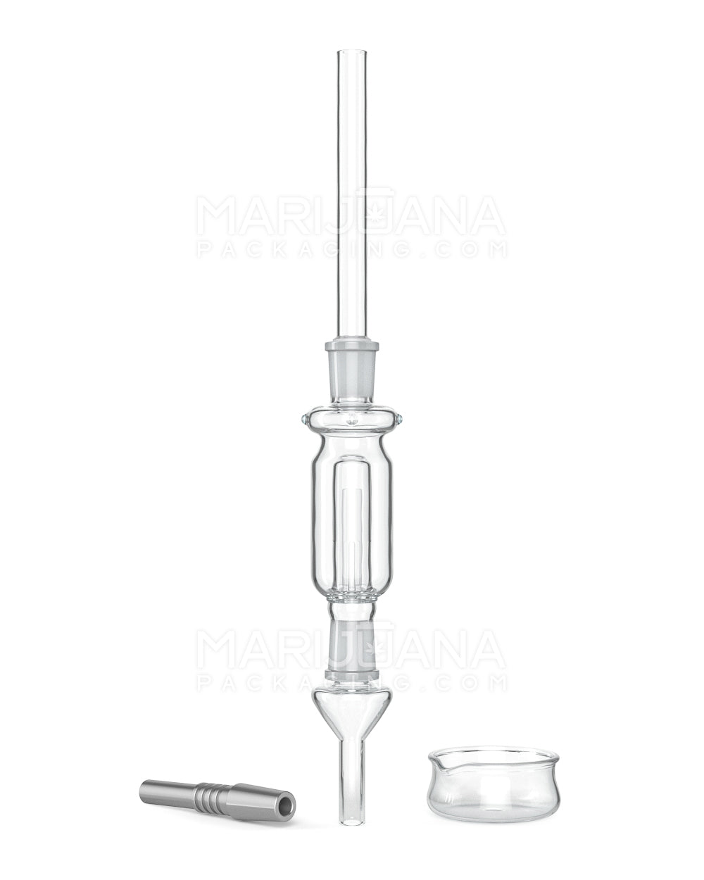 Nectar Collector Dab Pipe | 14in Long - 14mm Attachment - Clear - 1
