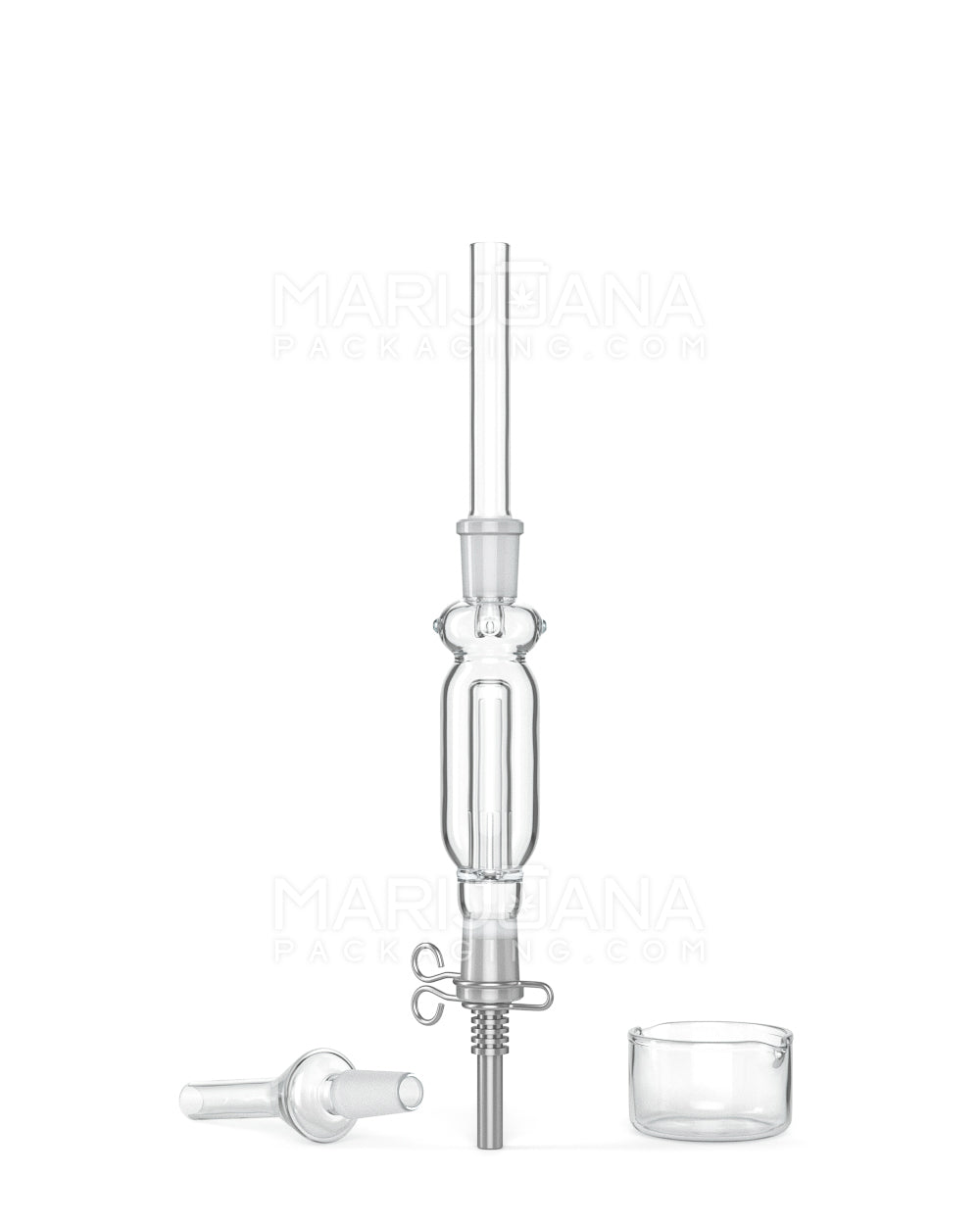 Nectar Collector Dab Pipe | 6in Long - 10mm Attachment - Clear - 4