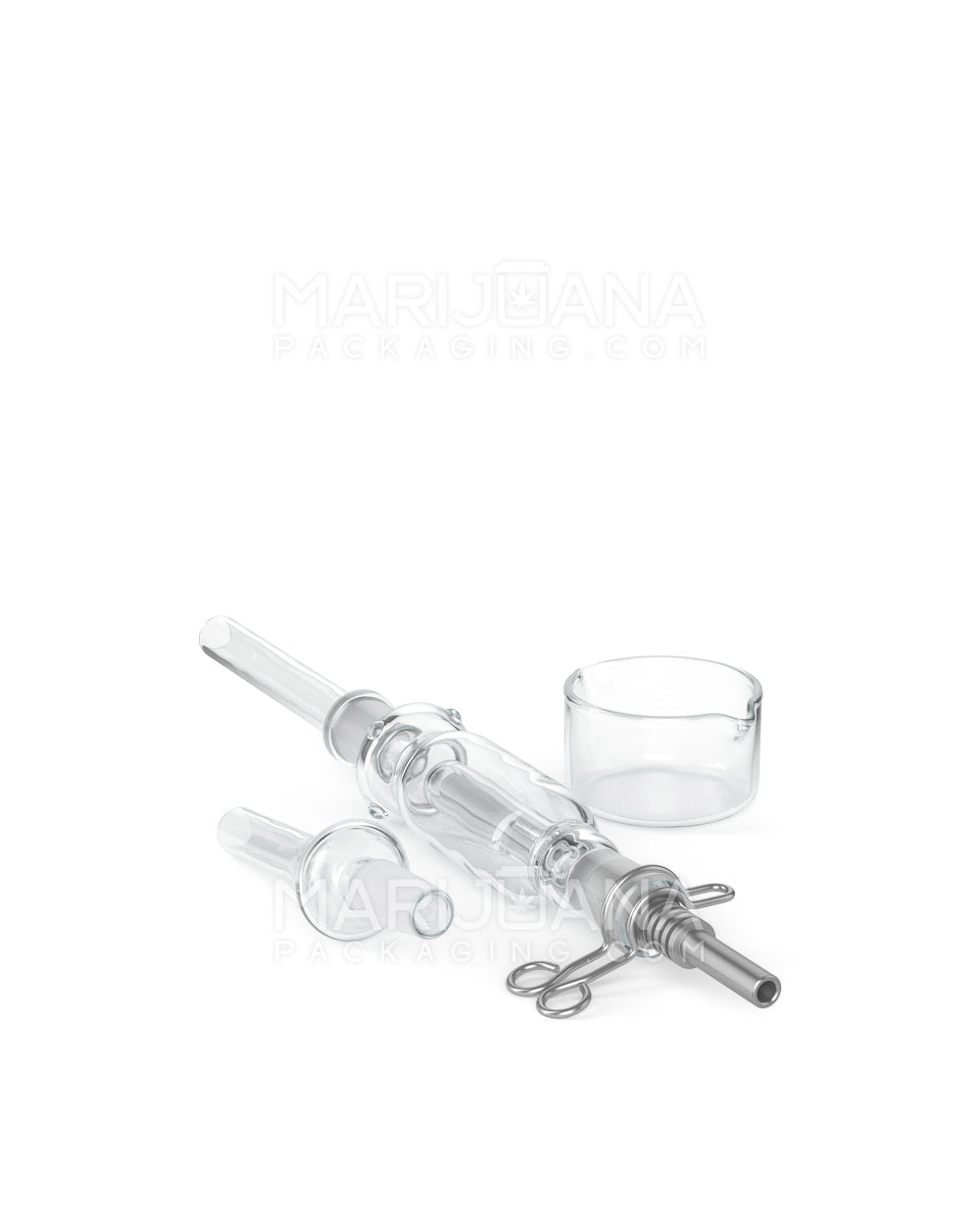 Nectar Collector Dab Pipe | 6in Long - 10mm Attachment - Clear - 7
