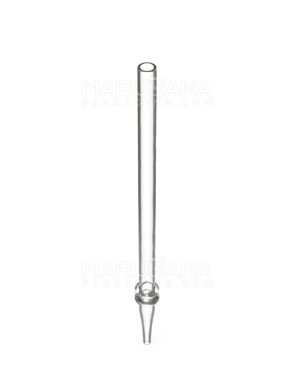 Assorted Mouthpiece Ringed Dab Straw | 6.5in Long - Glass - Clear - 6