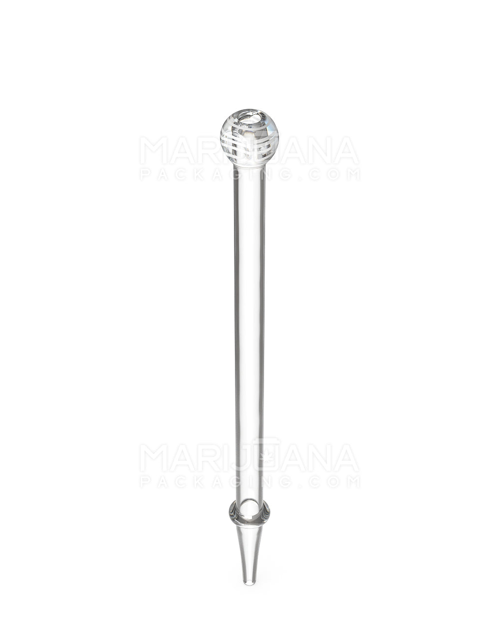 Assorted Mouthpiece Ringed Dab Straw | 6.5in Long - Glass - Clear - 4