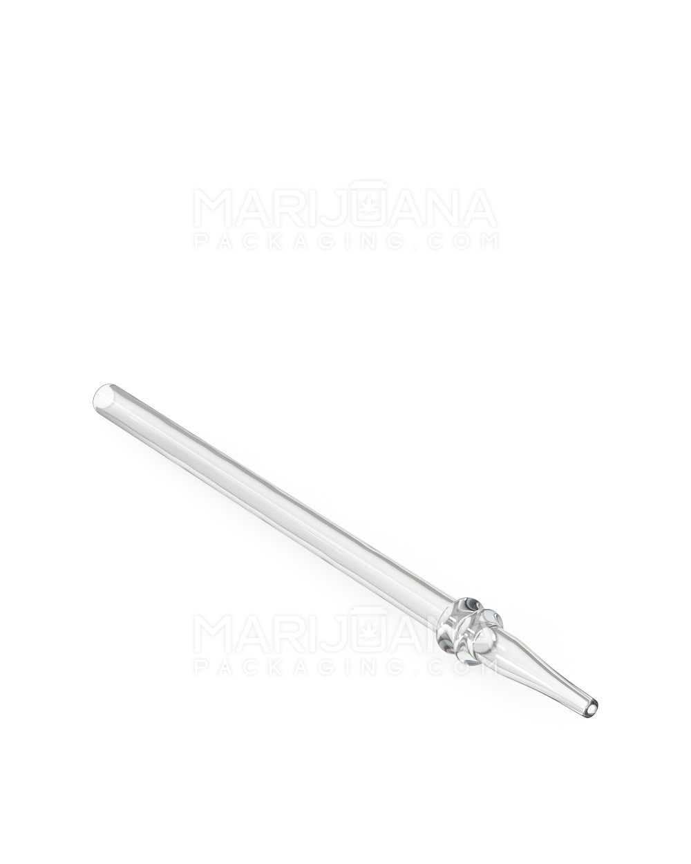 Assorted Mouthpiece Ringed Dab Straw | 6.5in Long - Glass - Clear - 9