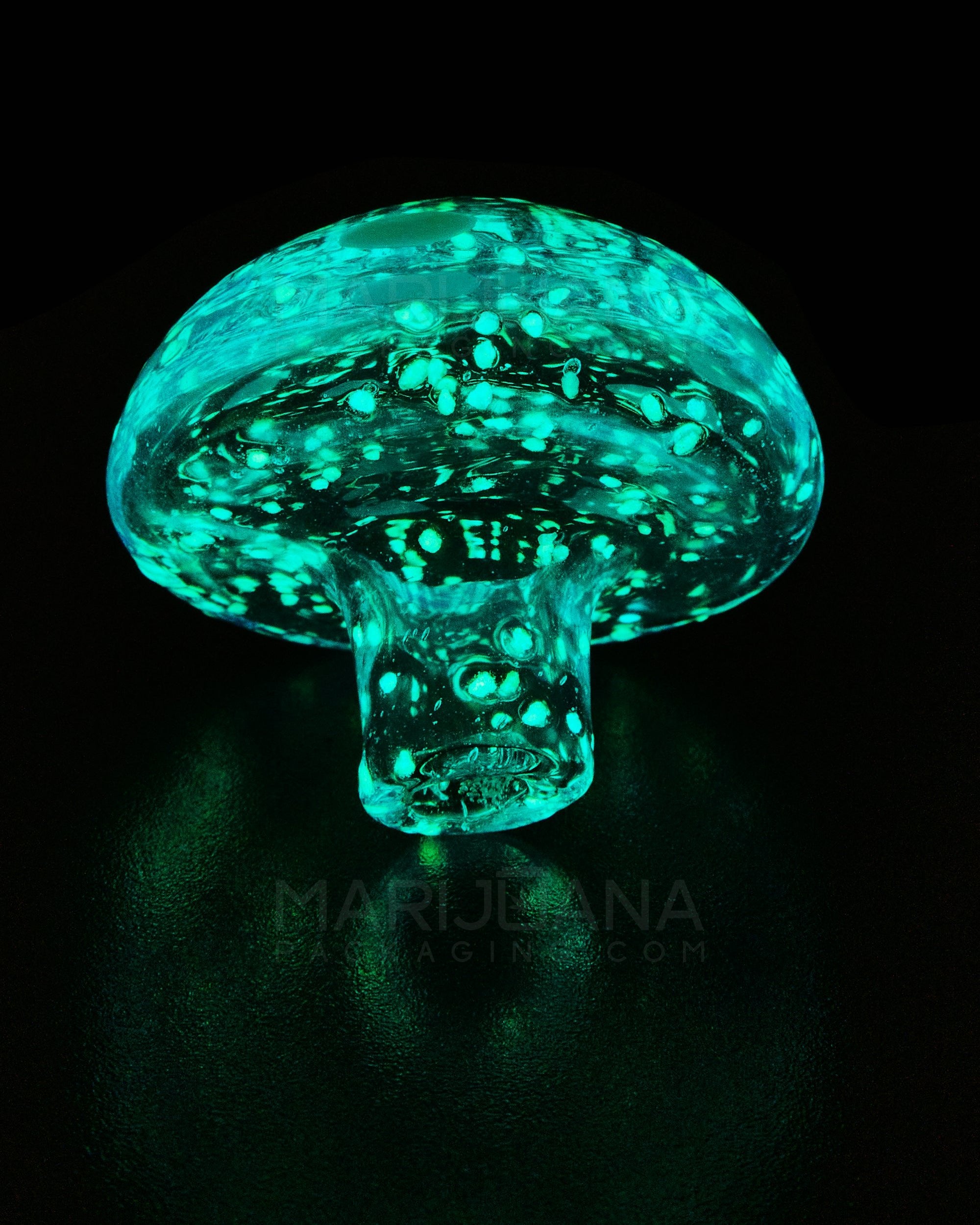 Glow-in-the-Dark | 30mm Blue Mushroom Carb Cap | 30mm - Glass - Blue - 4