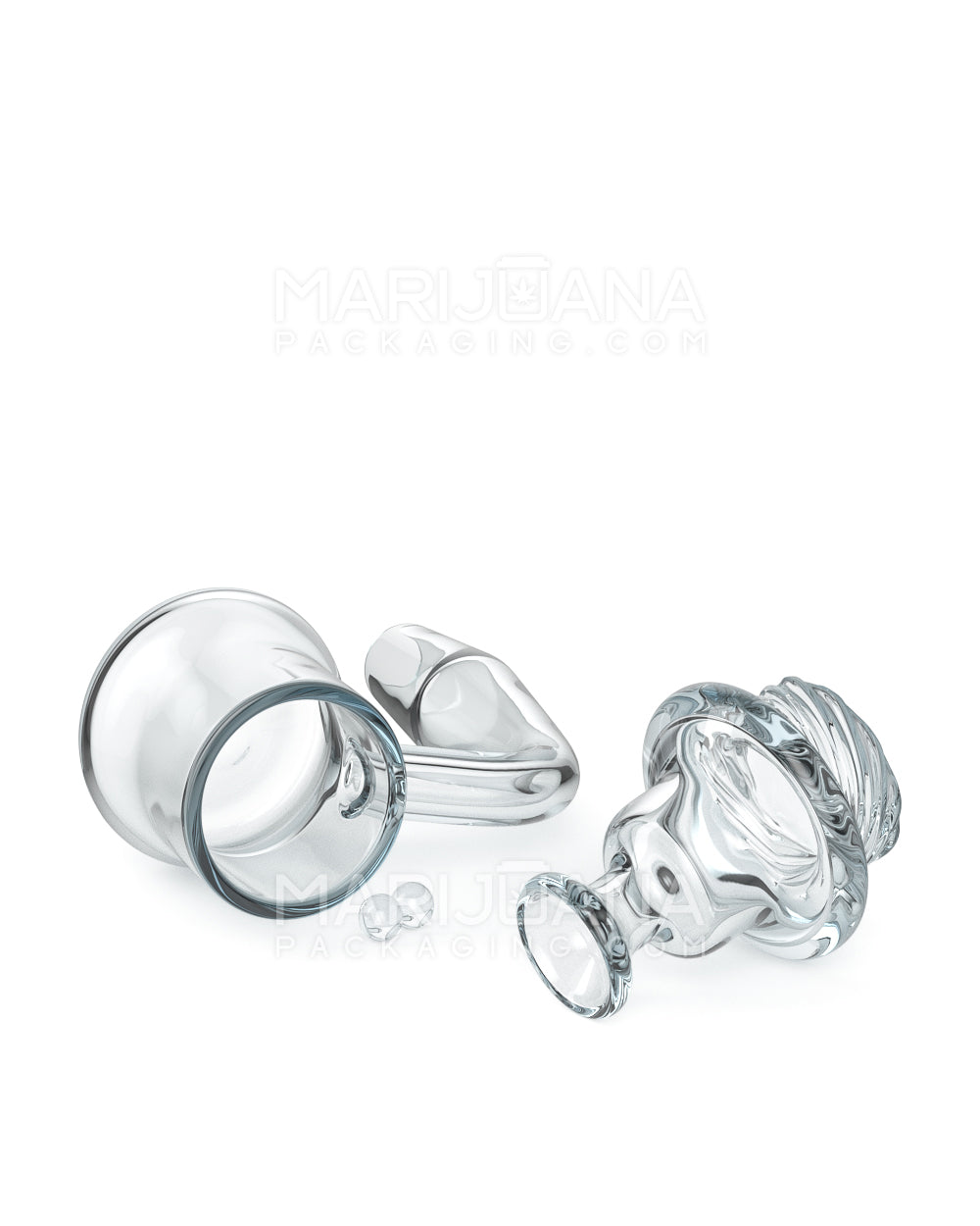 Thick 4mm Quartz Banger Kit w/ Bell Spinner Carb Cap & 2 Pearls | 14mm - 90 Degree - Male - 6