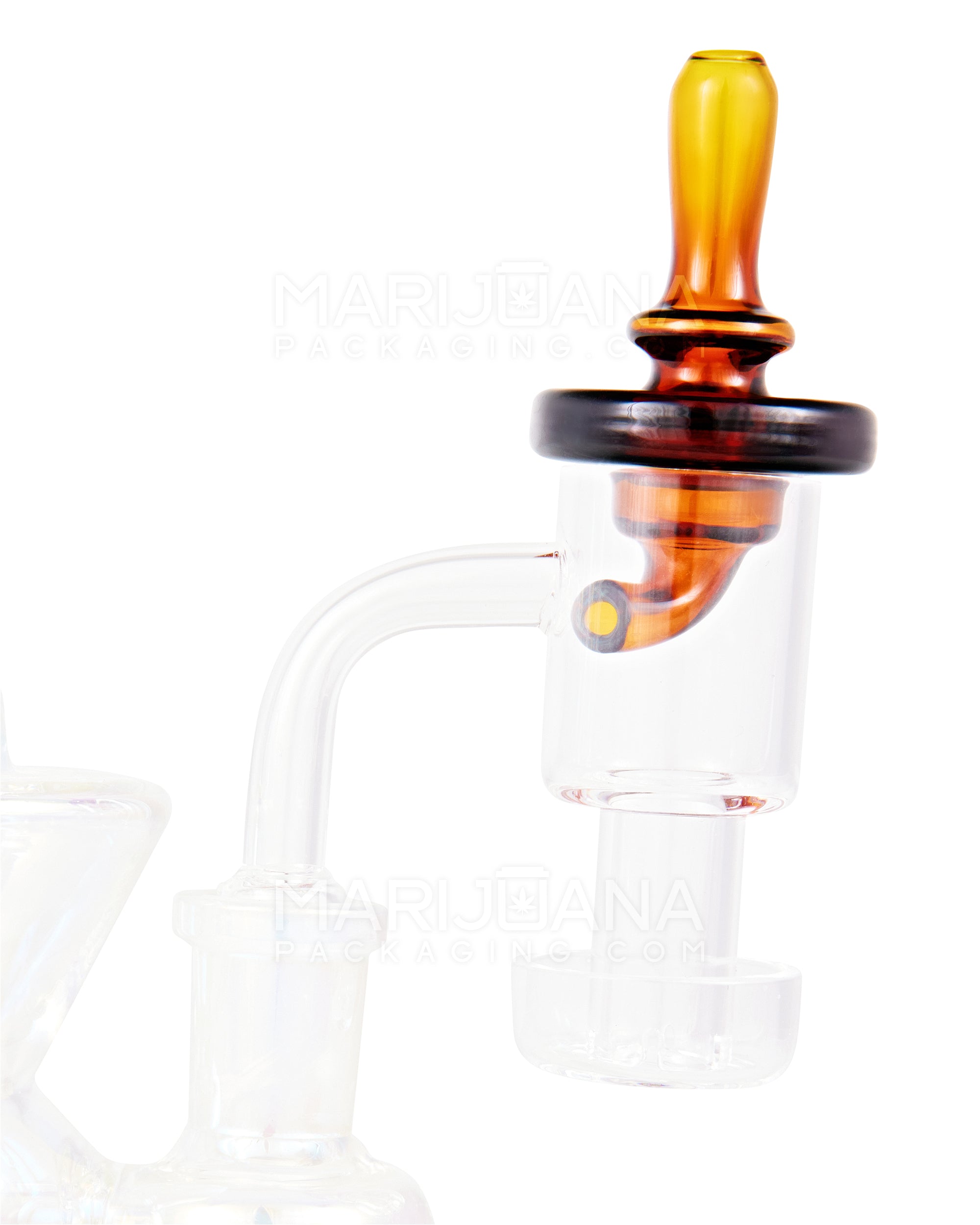 Ringed Directional Flat Carb Cap | 30mm - Glass - Assorted - 12