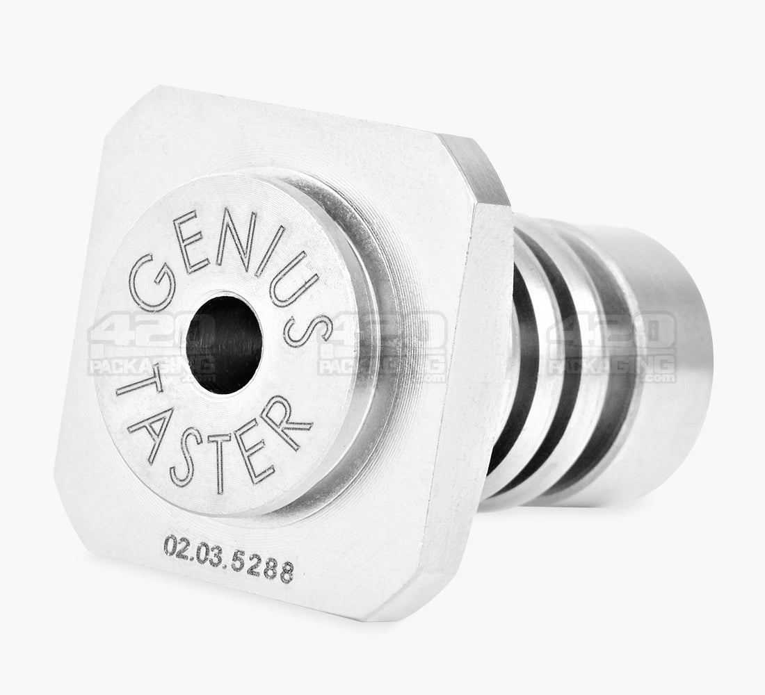 Genius Pipe x V-SYNDICATE Magnetic Slider Water-Free Dab Rig | 6in Long - Metal - Silver - 17