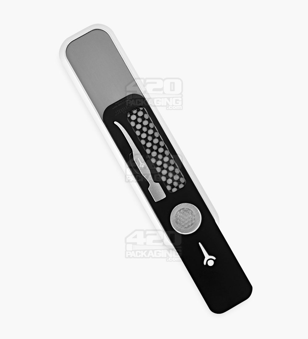 Genius Pipe x V-SYNDICATE Magnetic Slider Water-Free Dab Rig | 6in Long - Metal - Silver - 22