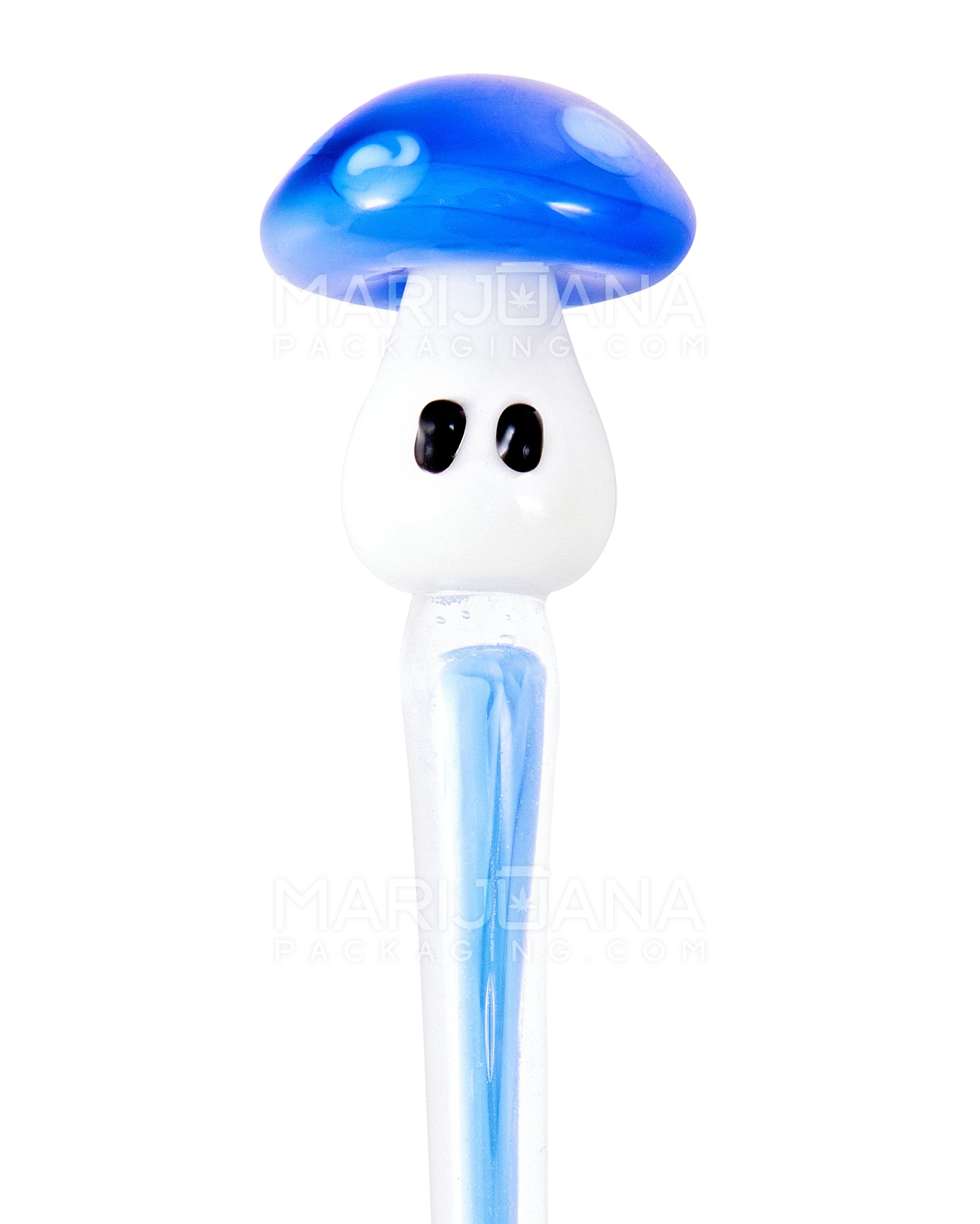 Mushroom Face Pointed Dab Tool | 4.5in Long - Glass - Blue - 2