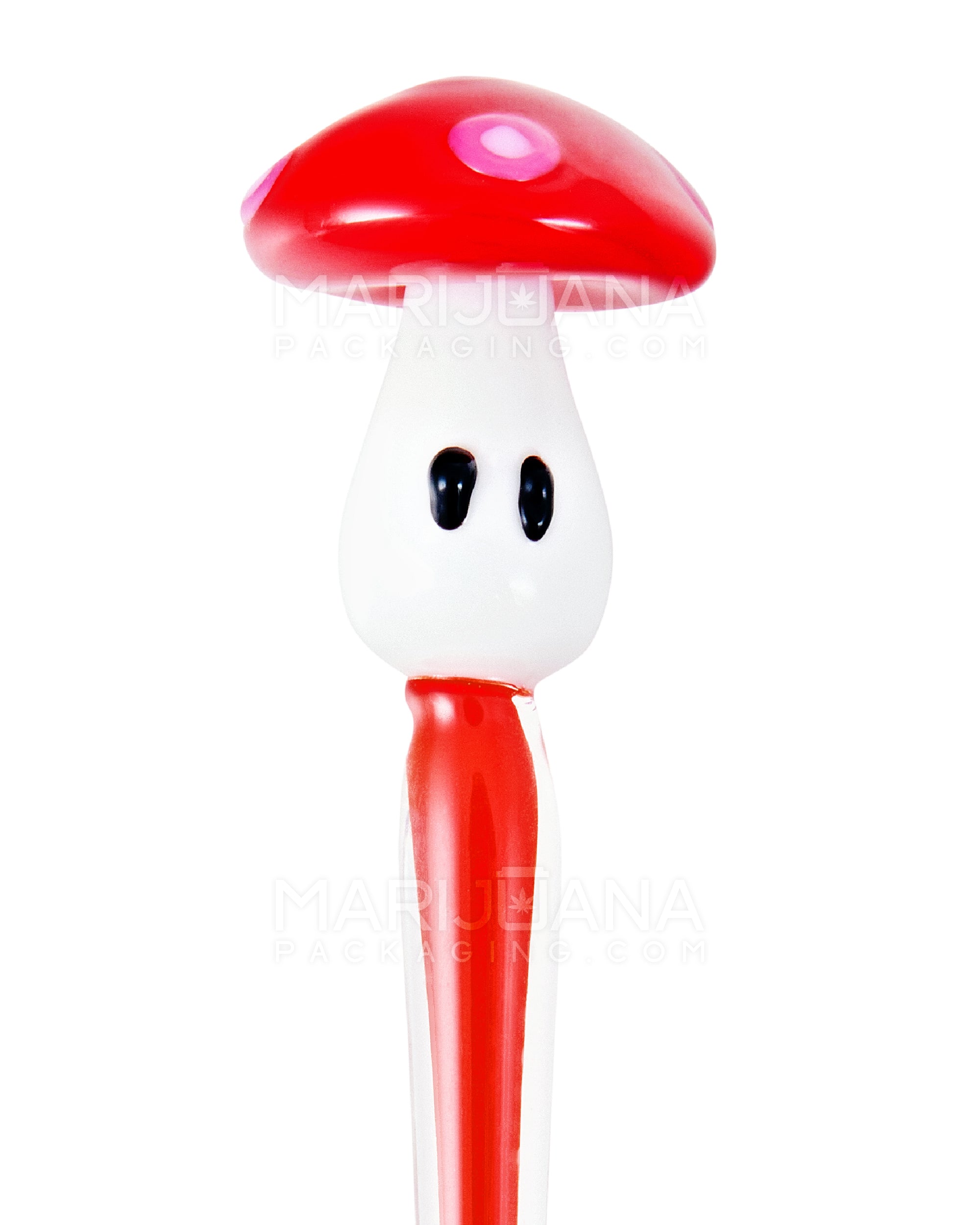 Mushroom Face Pointed Dab Tool | 4.5in Long - Glass - Red - 2