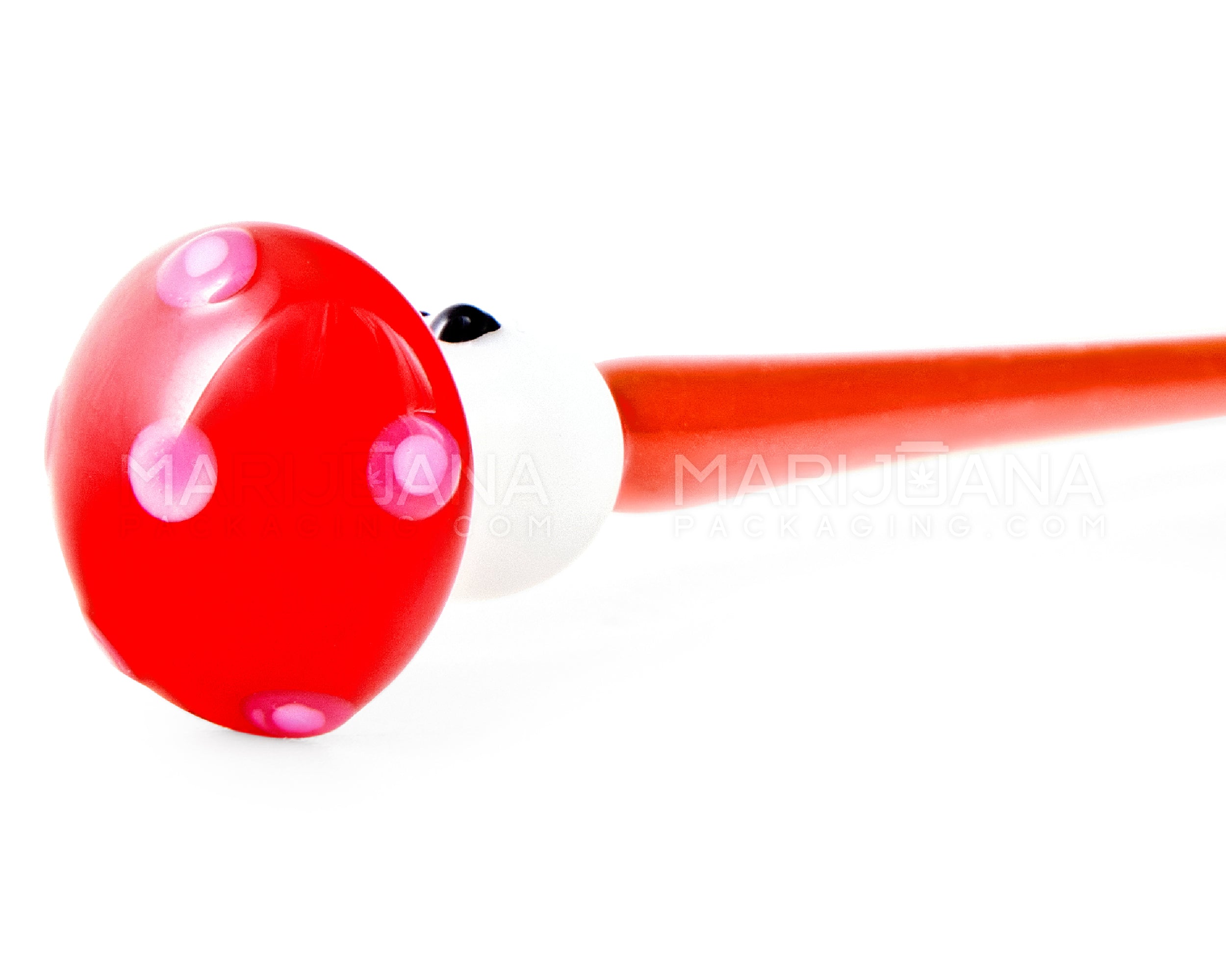Mushroom Face Pointed Dab Tool | 4.5in Long - Glass - Red - 3
