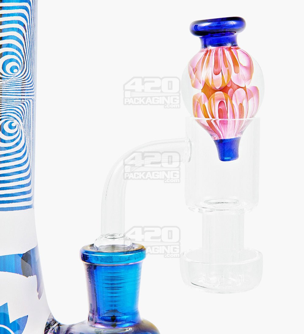 Fumed & Trapped Swirl Bubble Carb Cap | 25mm - Glass - Assorted - 7