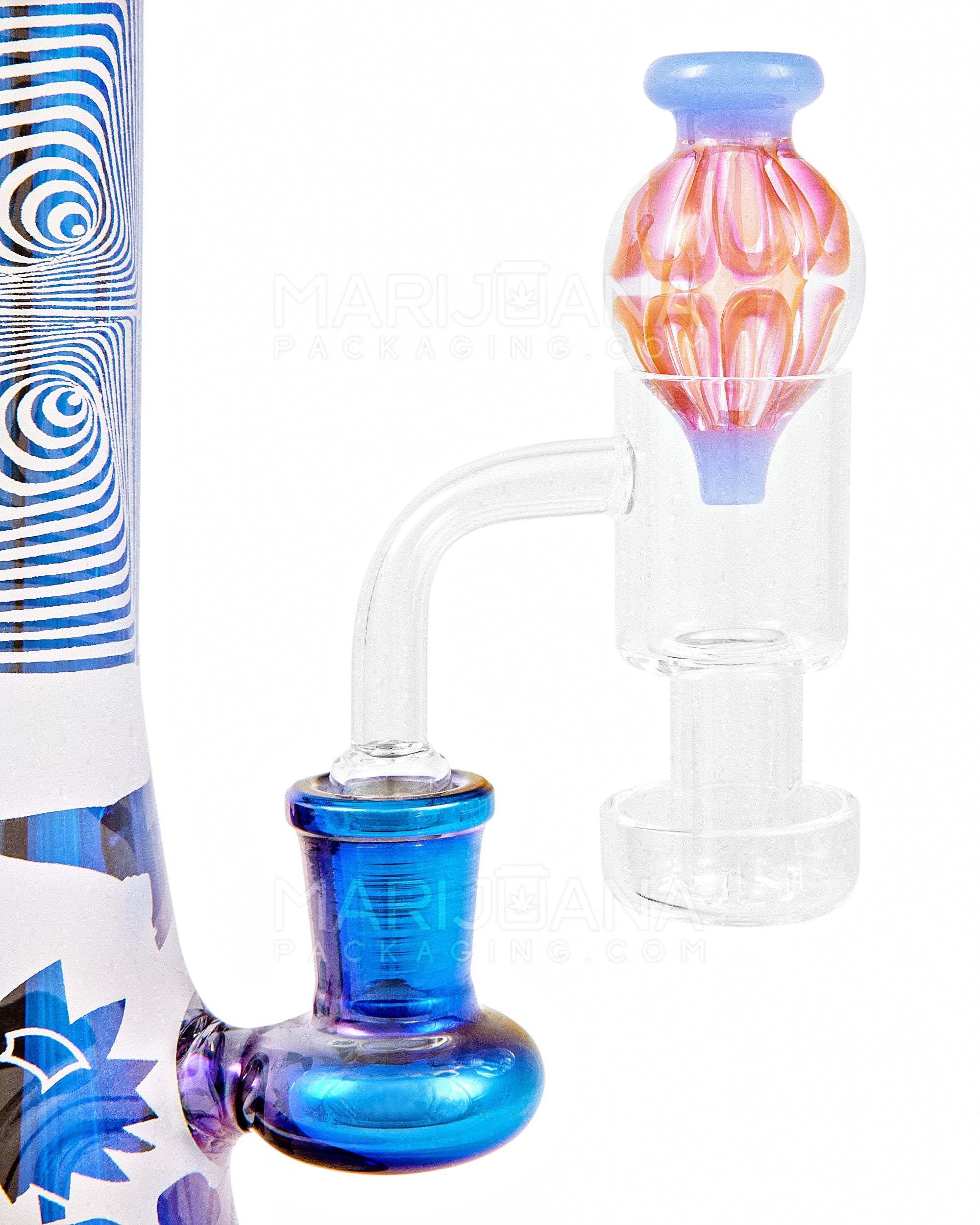 Fumed & Trapped Swirl Bubble Carb Cap | 25mm - Glass - Assorted - 9