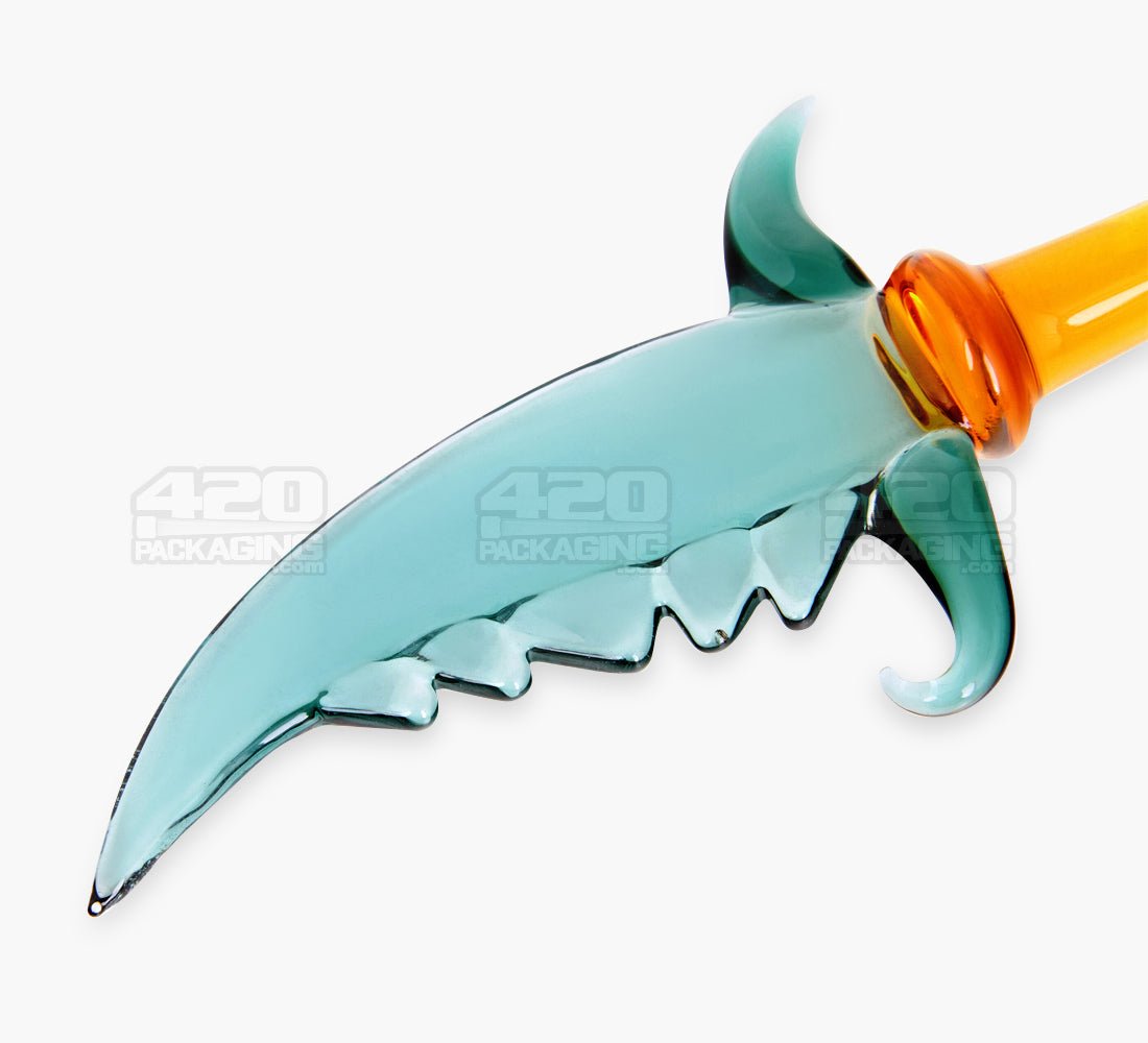 4.5" Assorted Glass Scimitar Pendant Dabber Tool w/ Necklace Strings - 2