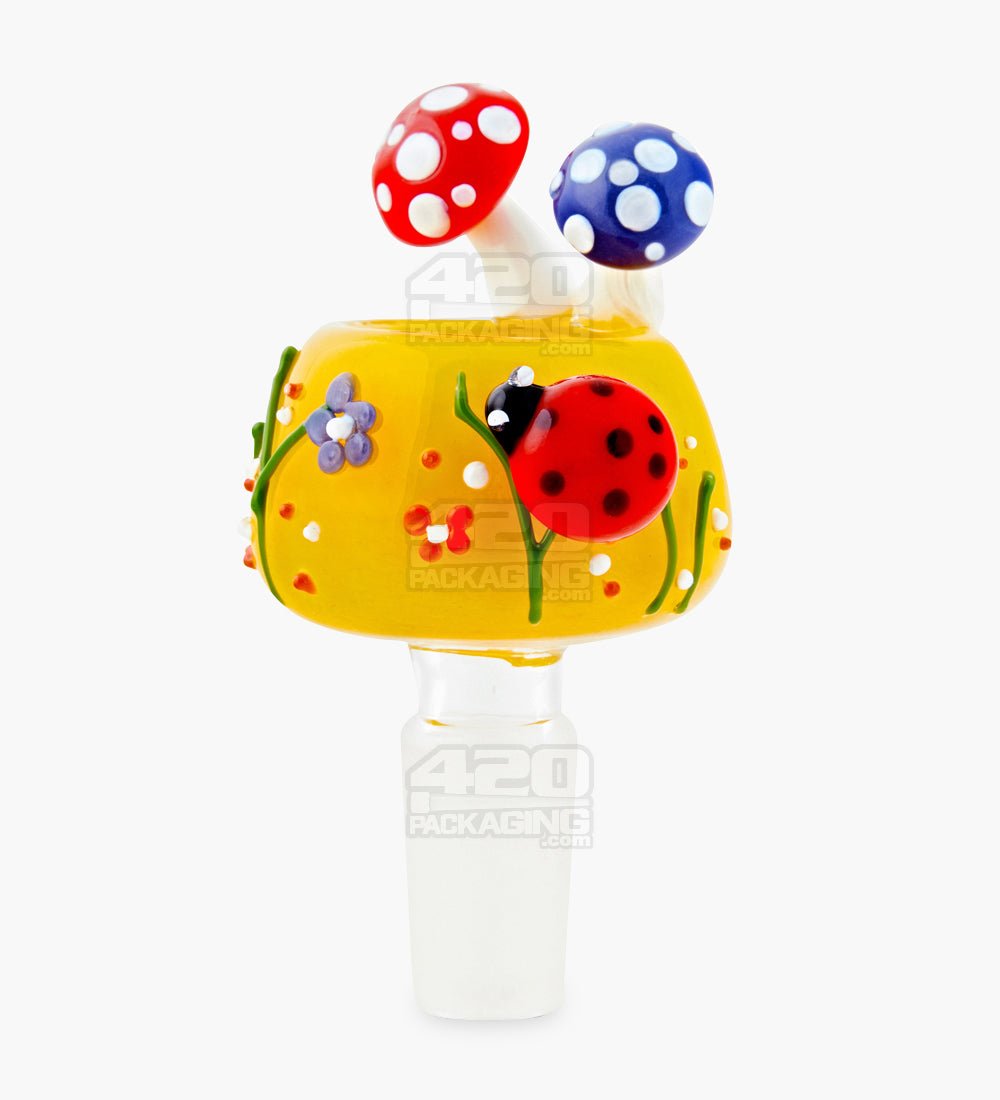 Mushroom Style Design Bowl | Glass - 14mm Male - Assorted - 3