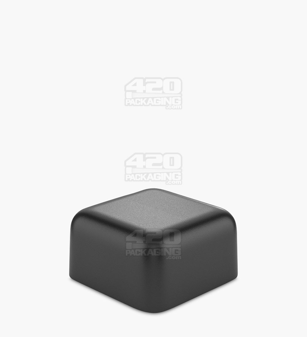 Child Resistant | Square Push Down & Turn Plastic Caps w/ Foam Liner | 46mm - Matte Black - 80 Count