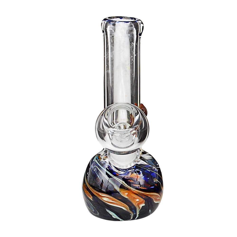 USA Glass | Straight Neck Raked Glass Egg Dab Rig w/ Triple Knockers | 4in Tall - 10mm Dome & Nail - Assorted - 6