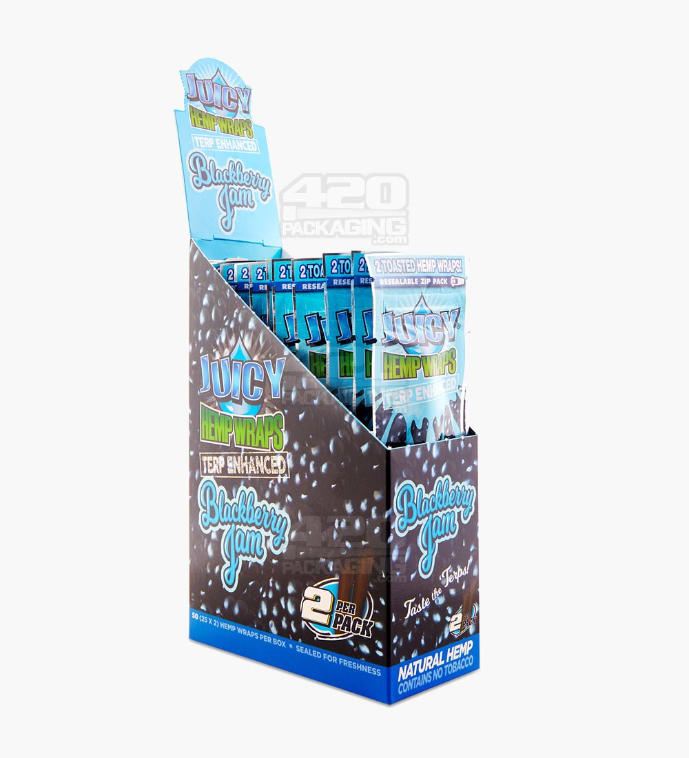 Juicy Jay's Blackberry Jam Terpene Enhanced Natural Hemp Wraps 25/Box - 1
