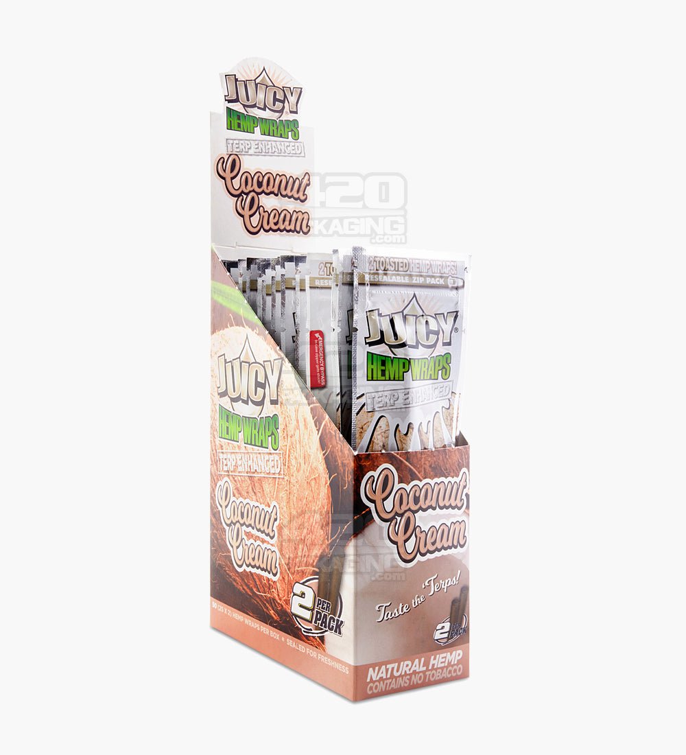 Juicy Jay's Coconut Cream Terpene Enhanced Natural Hemp Wraps 25/Box - 1