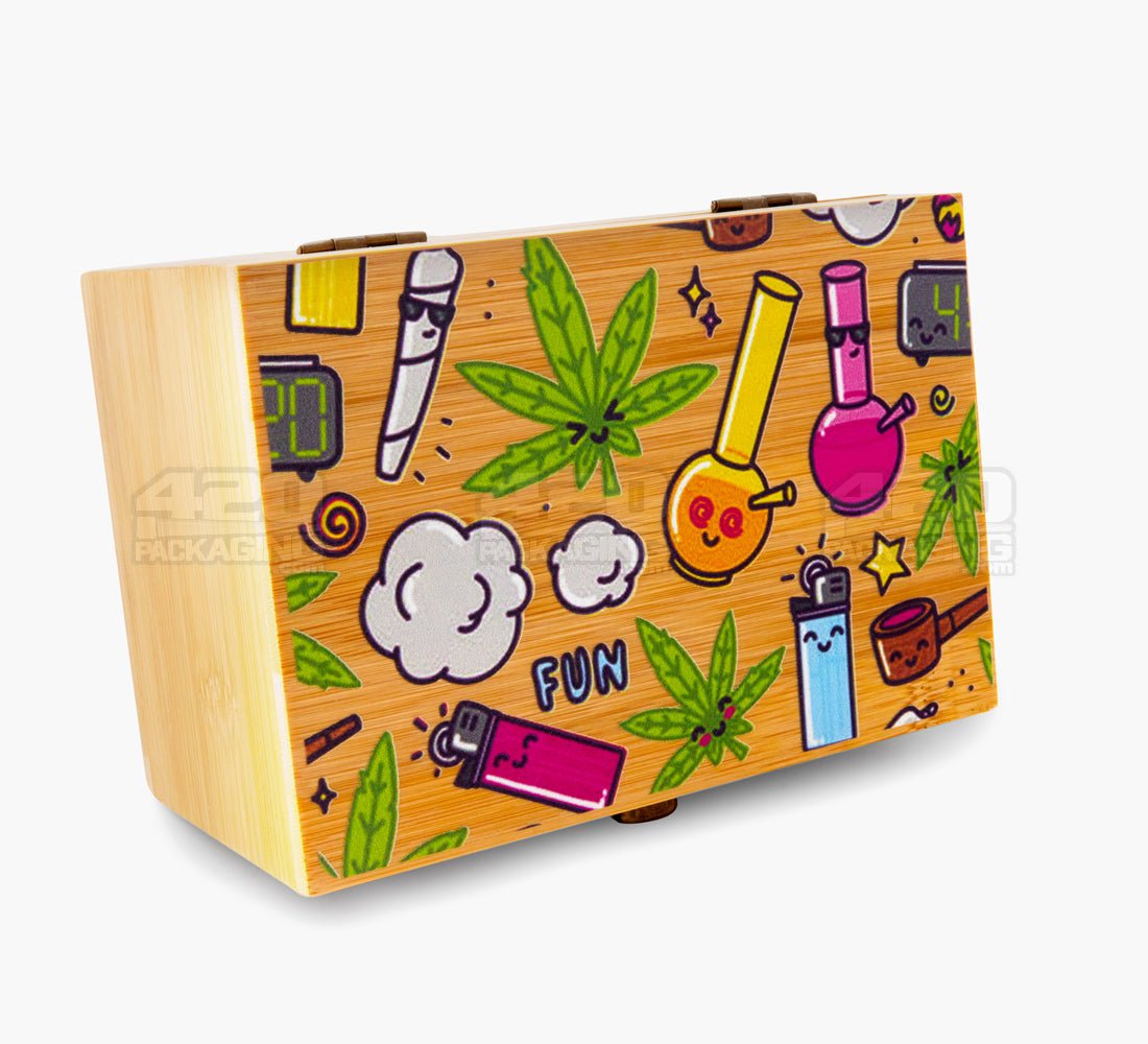 Fun Pipe Collage Wooden Latch Lock Stash Box w/ Accessories | 152mm - Wood - 1