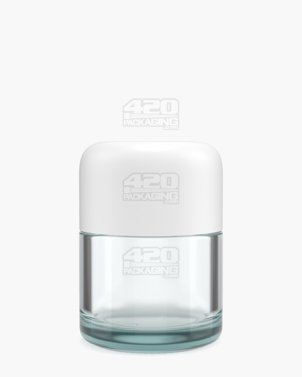 46mm Pollen Gear HiLine Smooth Push and Turn Child Resistant Plastic Dome Round Caps - Matte White - 72/Box - 5