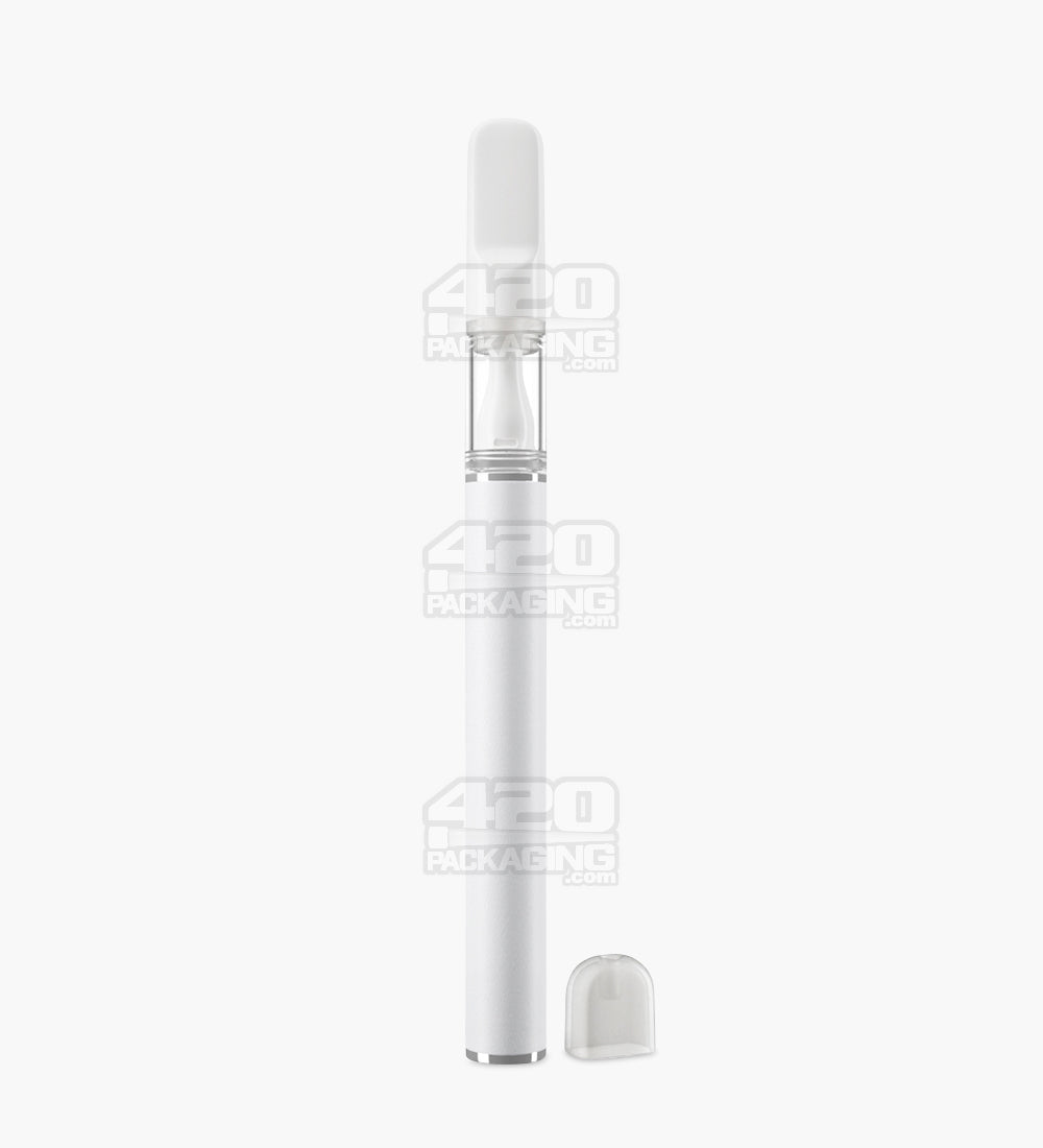 VAPER TIP | White Rechargeable Disposable Vape Pen with 2mm Aperture | 0.5mL - 300 mAh - 100 Count