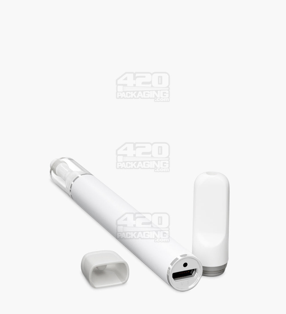 VAPER TIP | White Rechargeable Disposable Vape Pen with 2mm Aperture | 0.5mL - 300 mAh - 100 Count