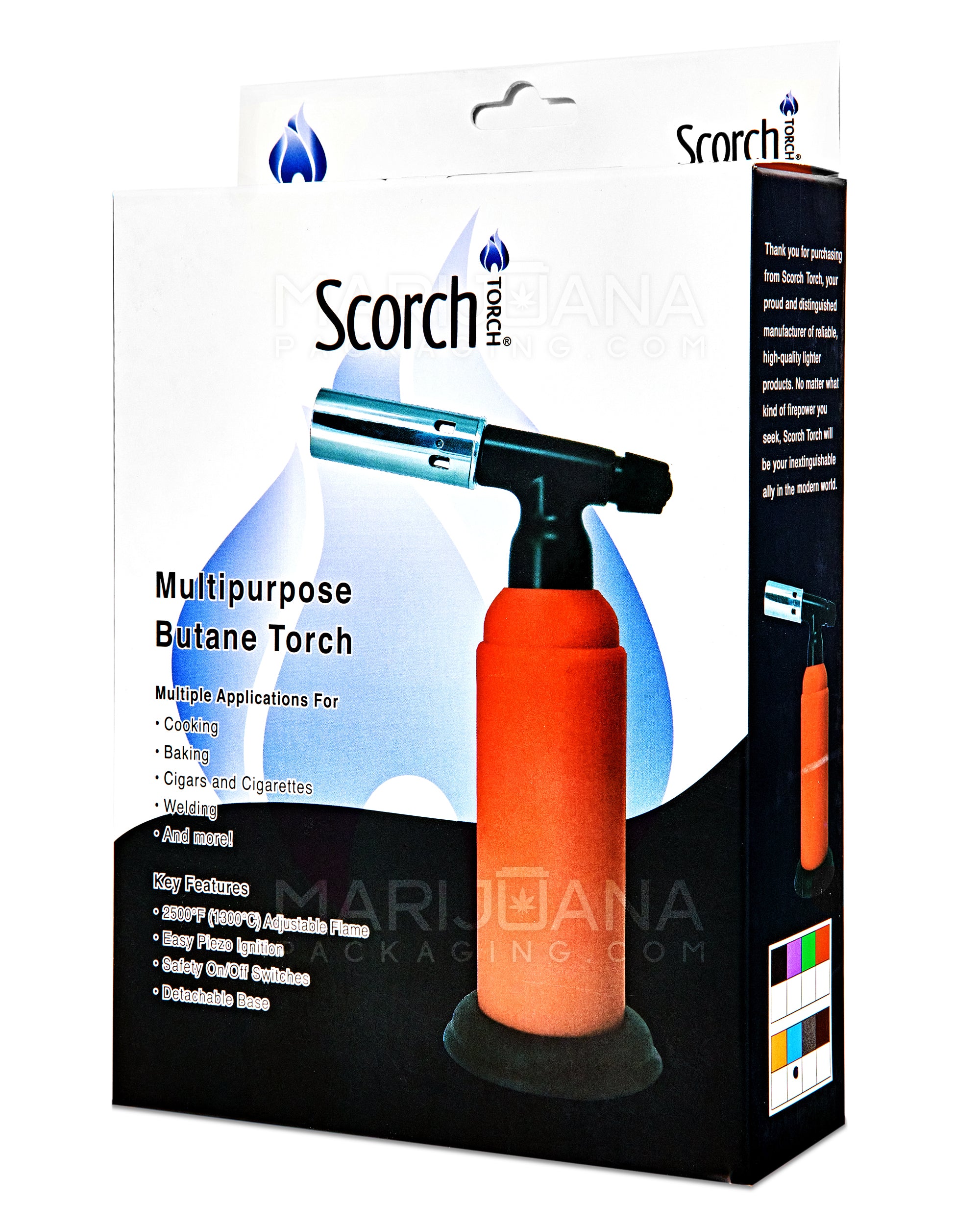 SCORCH TORCH | Metal Torch w/ Safety Lock | 8in Tall - Butane - Red - 6