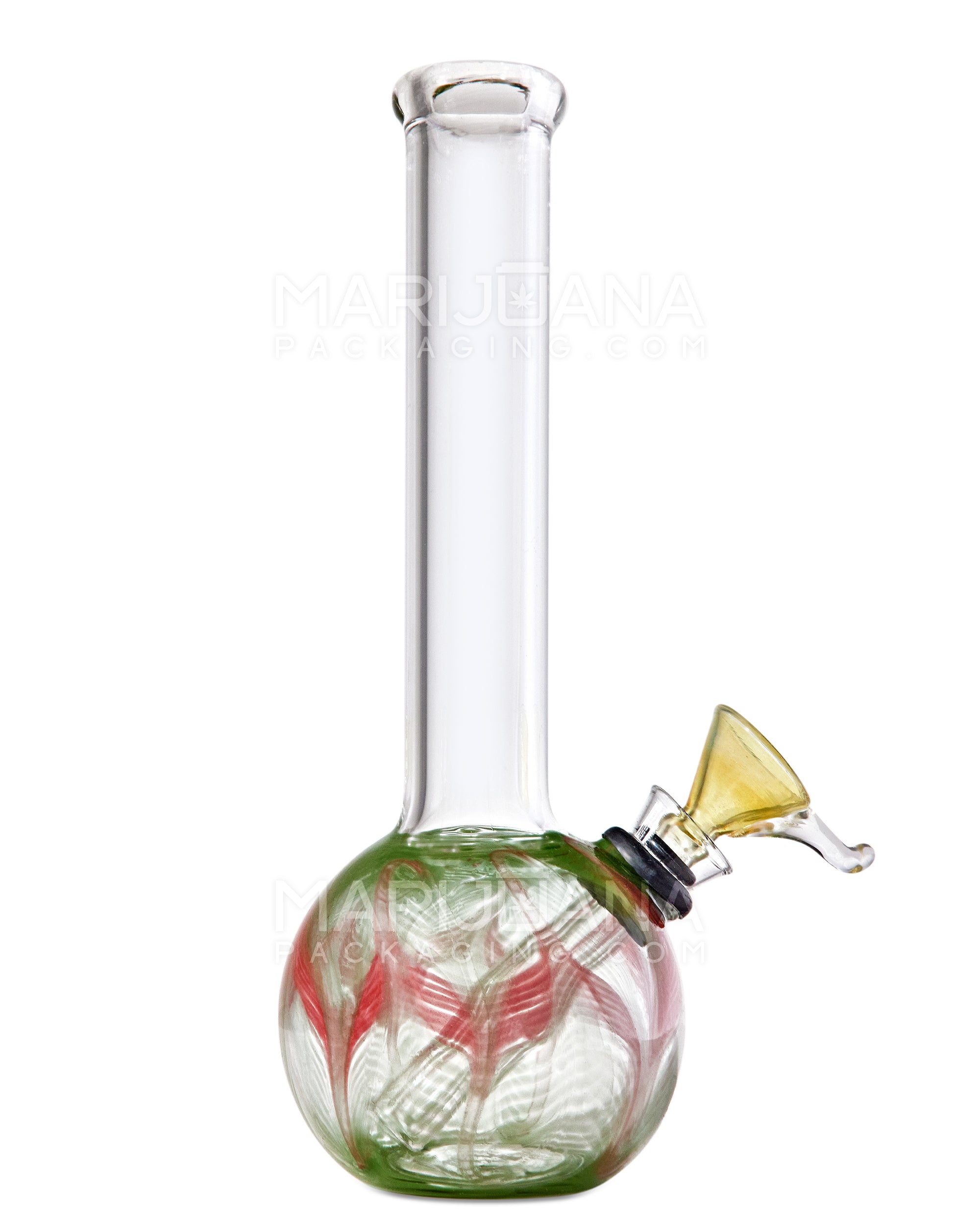 USA Glass | Straight Neck Raked Glass Egg Water Pipe | 7in Tall - Grommet Bowl - Assorted - 8