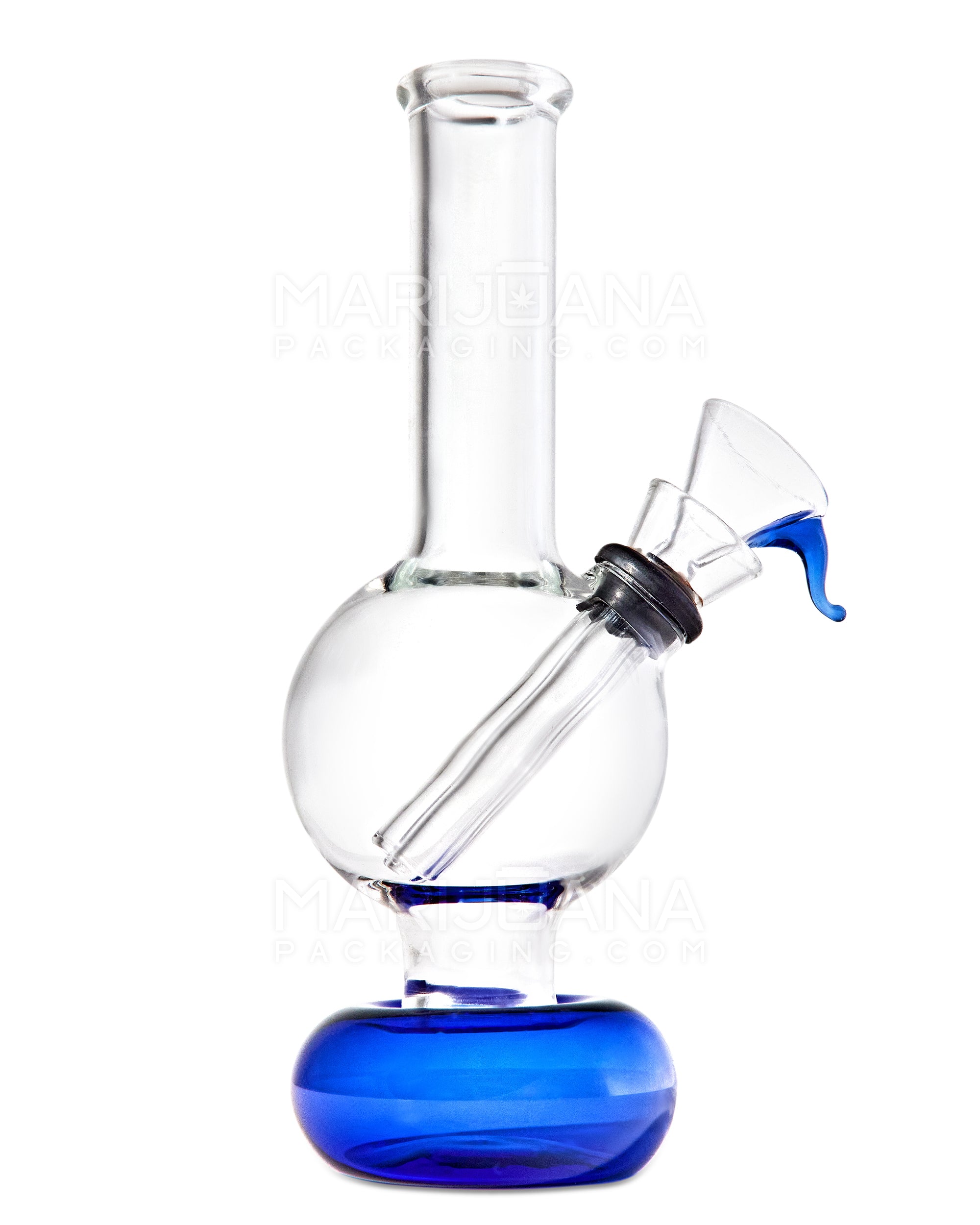 USA Glass | Straight Neck Glass Egg Water Pipe w/ Donut Base | 6in Tall - Grommet Bowl - Assorted - 1