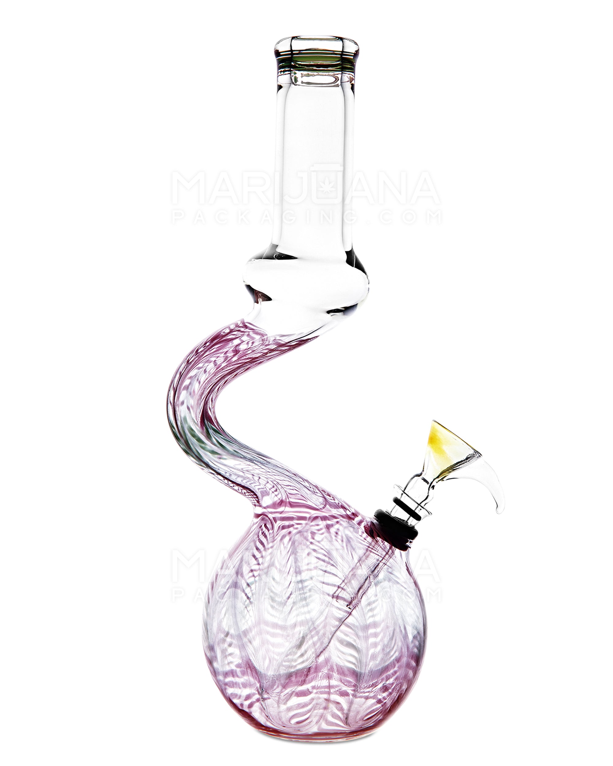 USA Glass | Z-Neck Raked Glass Egg Water Pipe | 11in Tall - Grommet Bowl - Assorted - 1