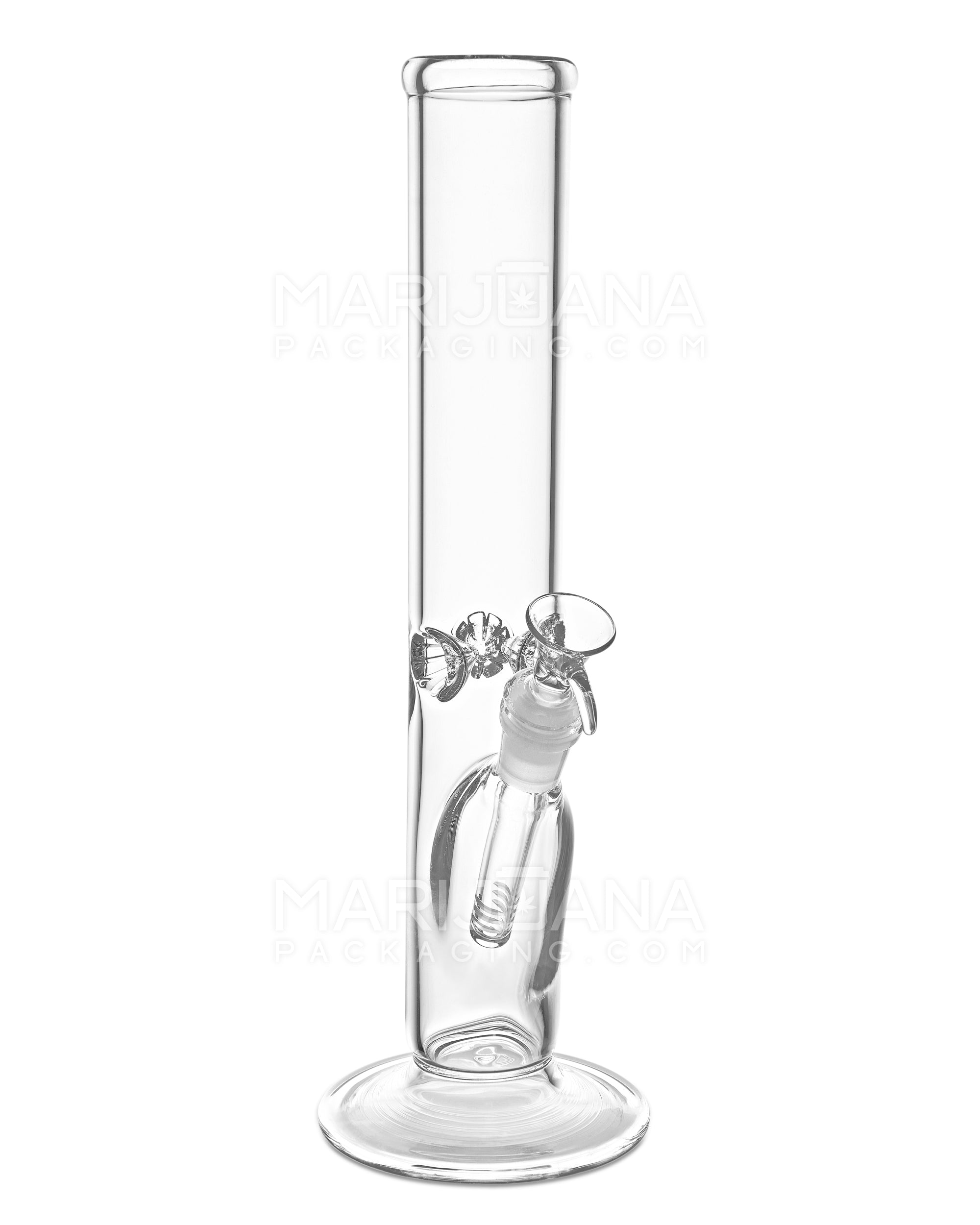 USA Glass | Straight Glass Water Pipe w/ Ice Catcher | 12in Tall - 18mm Bowl - Clear - 2