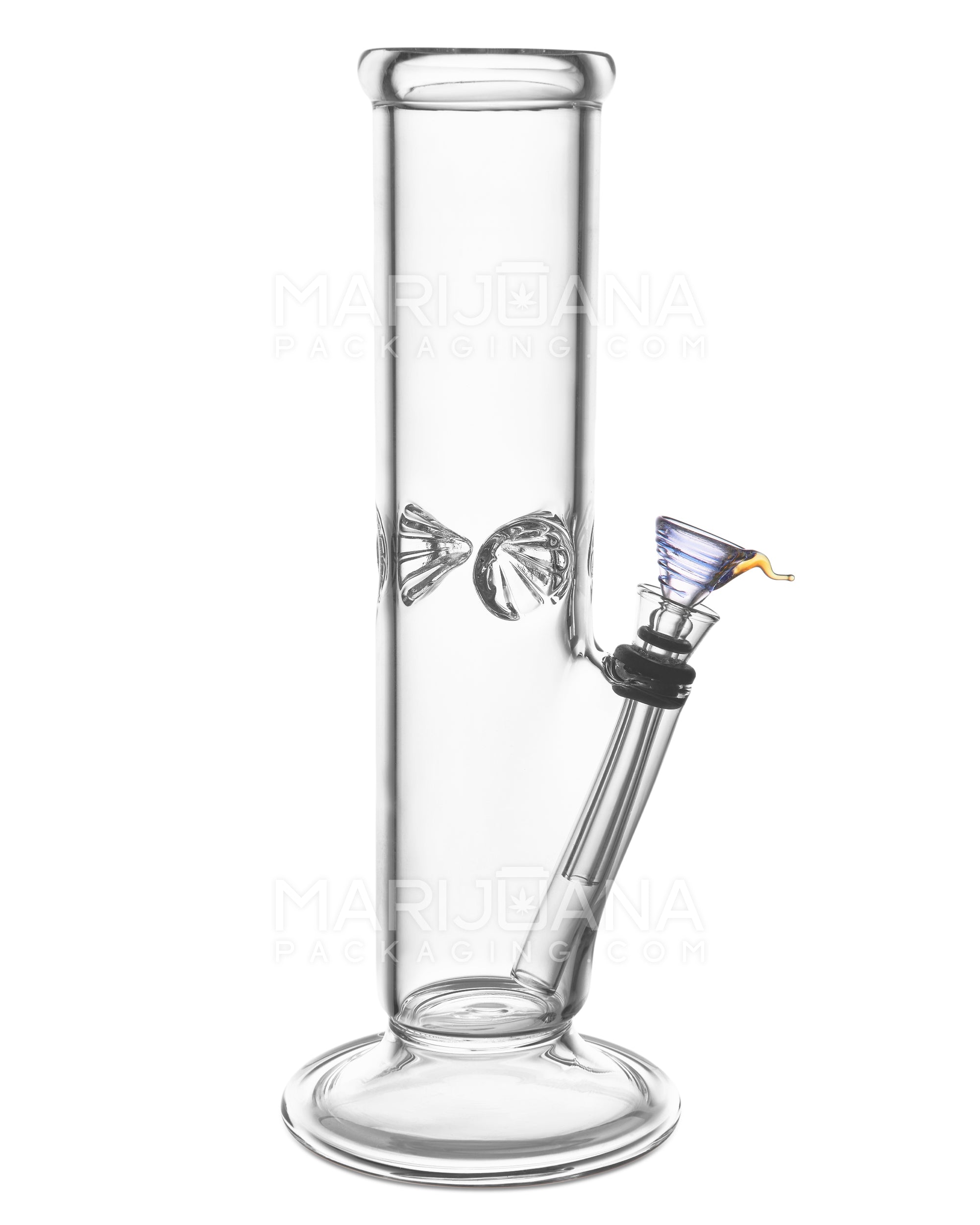 USA Glass | Straight Glass Water Pipe w/ Ice Catcher | 9in Tall - Grommet Bowl - Clear - 1