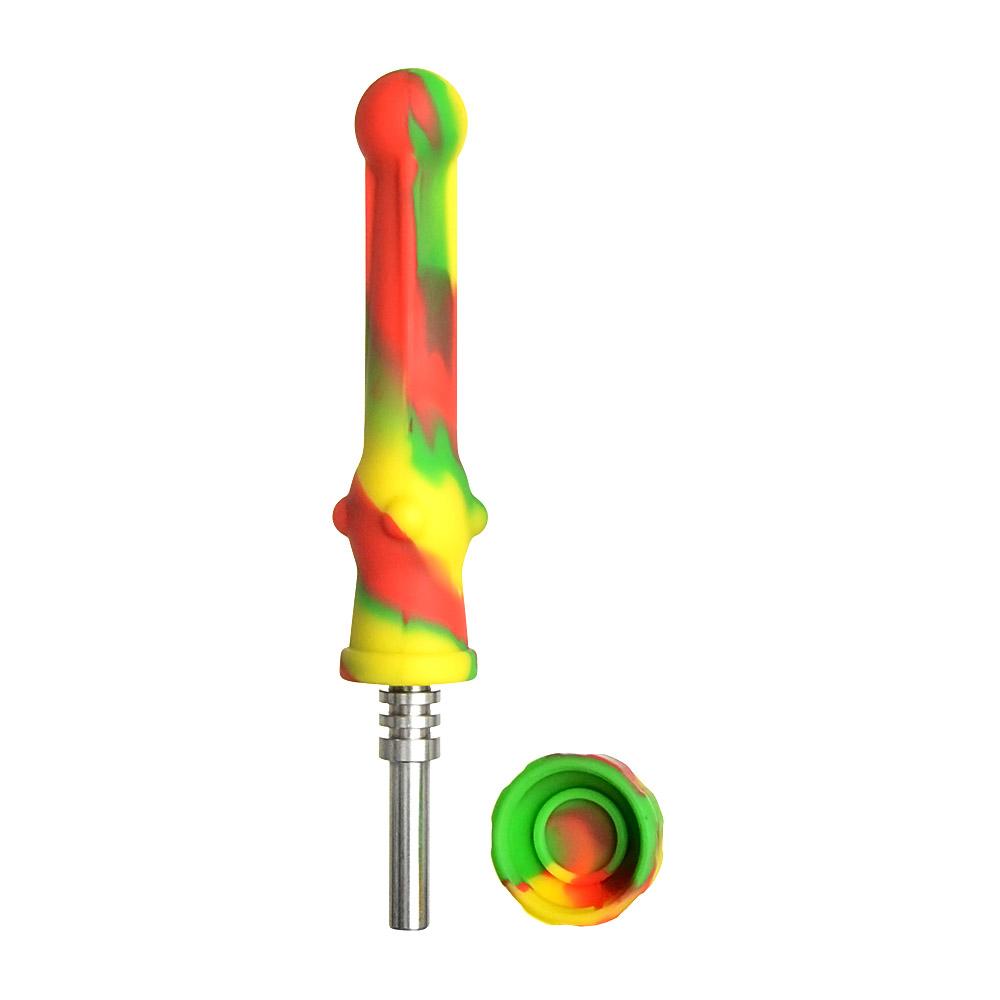 Silicone Nectar Collector | 6.5in Long - 14mm Attachment - Assorted - 1