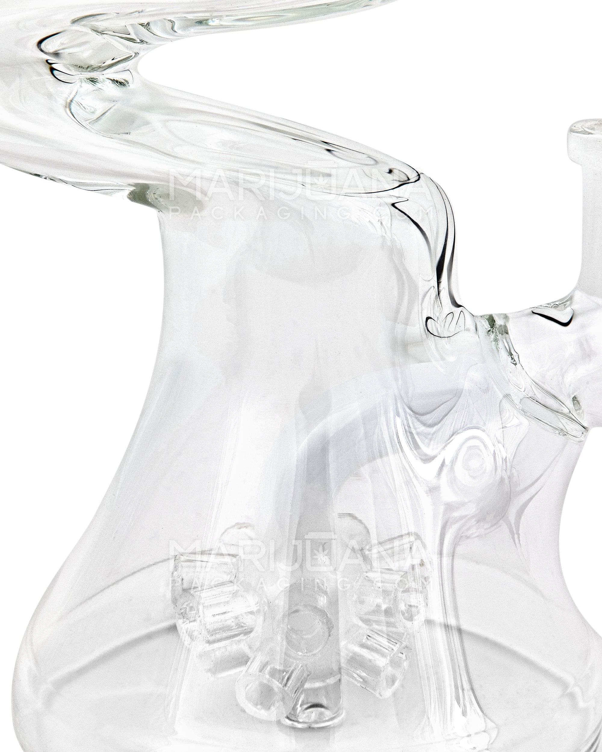 Z-Neck Atomic Perc Glass Beaker Water Pipe | 7in Tall - 14mm Bowl - White - 5