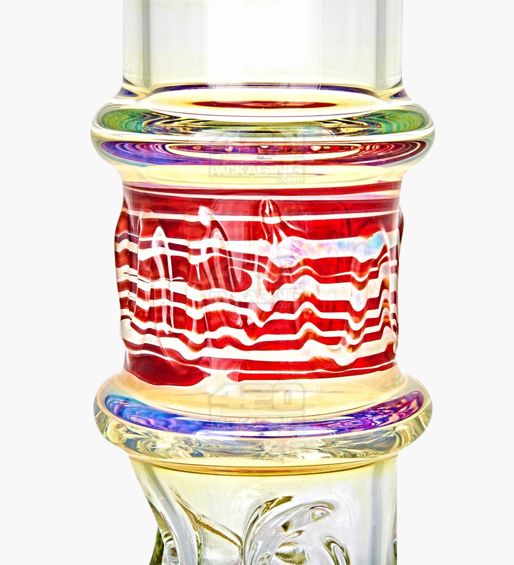 USA Glass Straight Neck Tree Perc Fumed Glass Beaker Water Pipe w/ Ice Catcher | 18in Tall - 18mm Bowl - Assorted - 3