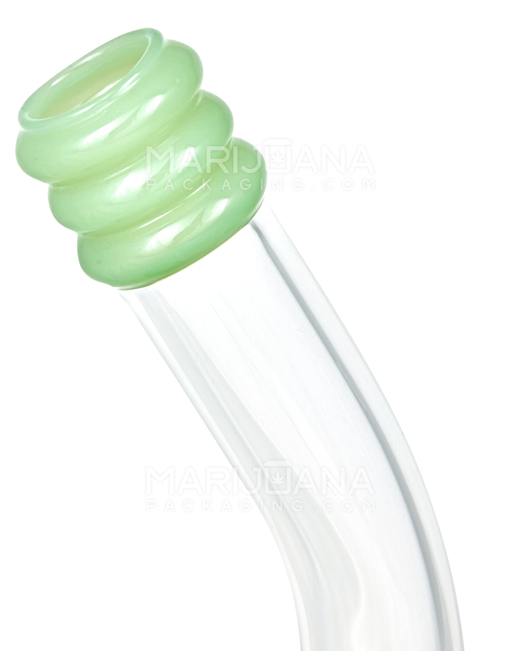 Bent Neck Showerhead Percolator Glass Beaker Water Pipe | 10in Tall - 14mm Bowl - Jade - 3