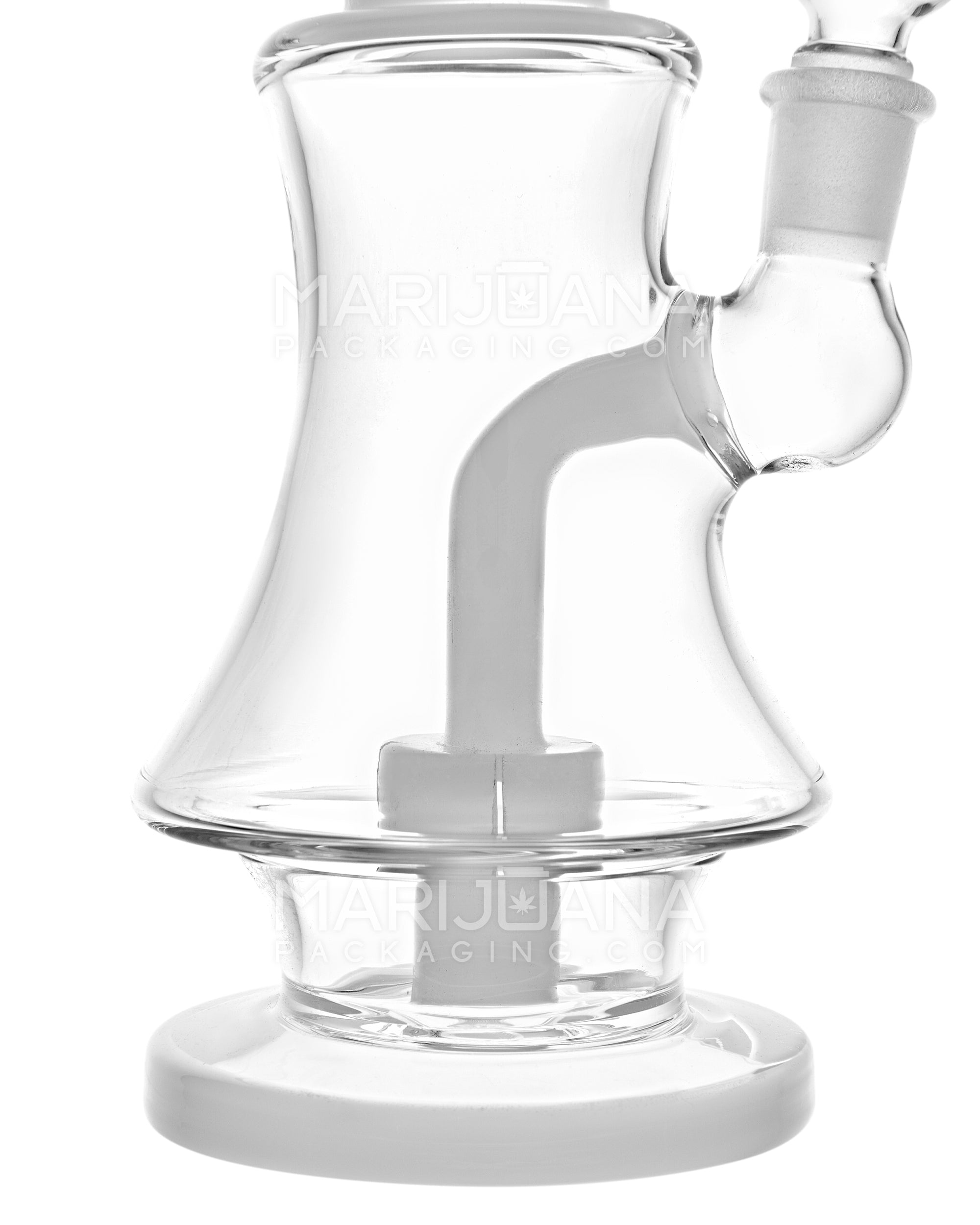 Straight Neck Showerhead Perc Glass Bell Water Pipe | 10in Tall - 14mm Bowl - White - 3