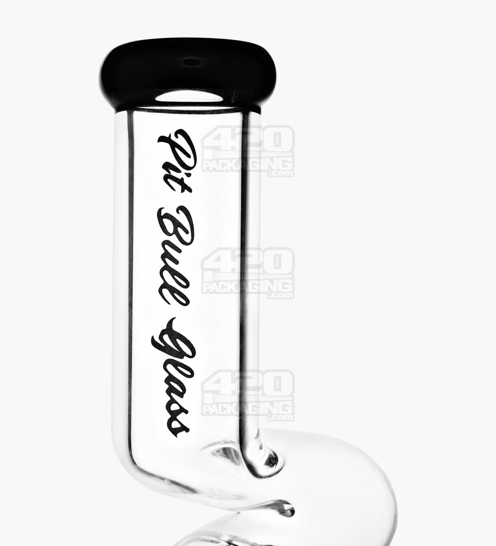 PIT BULL | Z-Neck Glass Beaker Water Pipe w/ Floral Base | 16.5in Tall - 14mm Bowl - Black