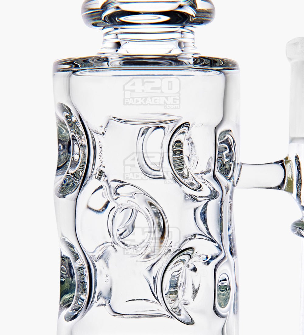 Bent Neck Thick Glass Water Pipe w/ Honeycomb Perc | 10in Tall - 18mm Bowl - Smoke - 4