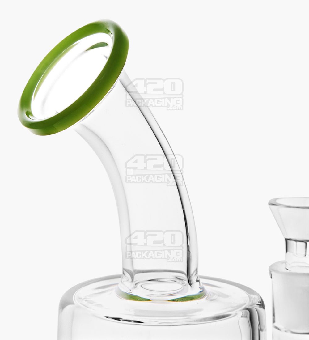 Bent Neck Glass Water Pipe w/ Matrix Perc | 9in Tall - 14mm Bowl - Slime - 4