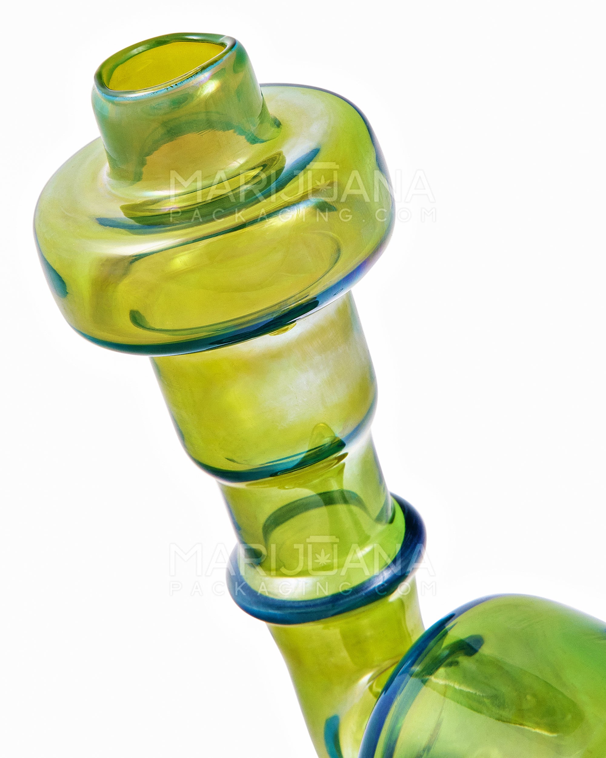 Heady | Sidecar Neck Inline Perc Fumed Glass Gas Pump Dab Rig | 7in Tall - 14mm Banger - Green - 8