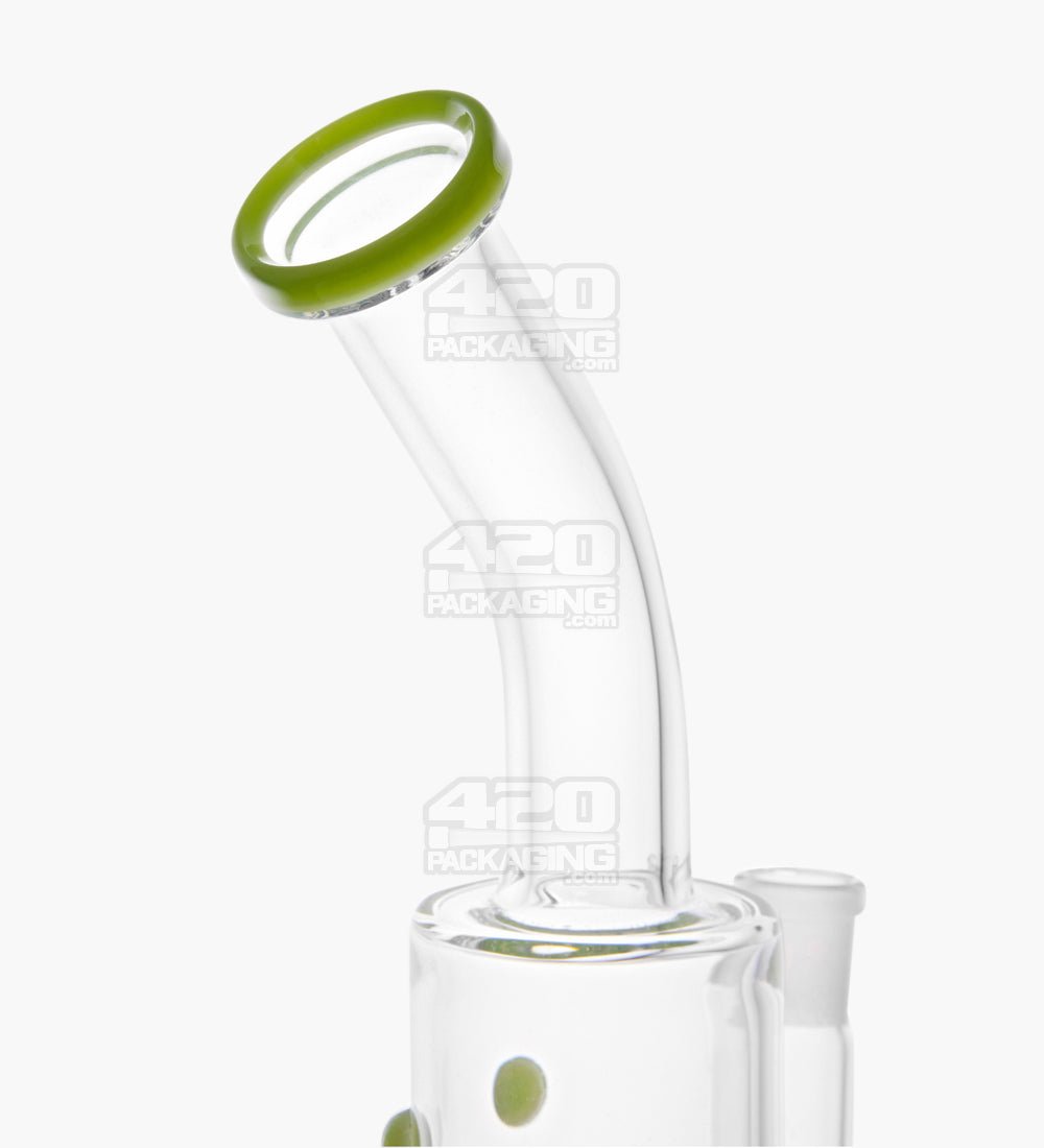 Bent Neck Glass Beaker Water Pipe w/ Honeycomb Perc | 9in Tall - 14mm Bowl - Green - 4