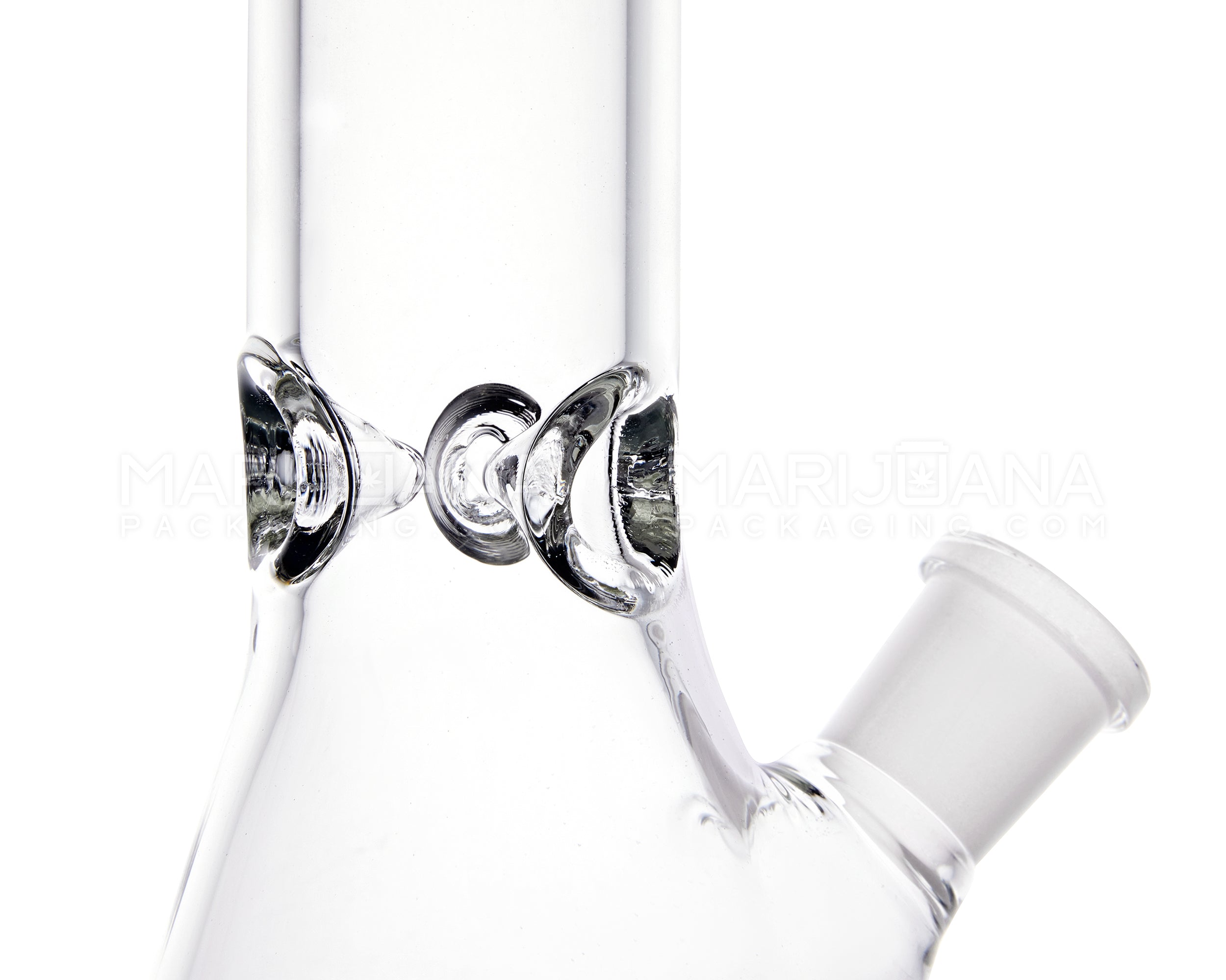 Straight Neck Color Lip Glass Beaker Water Pipe w/ Ice Catcher | 10.25in Tall - 14mm Bowl - Black